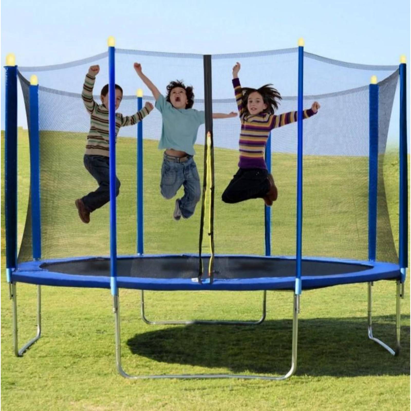 Trampolín Brincolín 14 Pies Fuxion Sports, Familiar, Seguro Azul unitalla