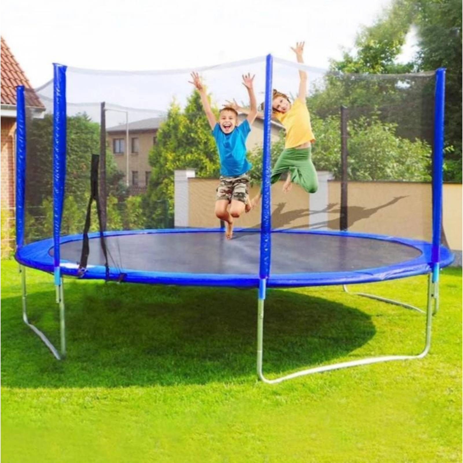 Trampolín Brincolín 14 Pies Fuxion Sports, Familiar, Seguro Azul unitalla