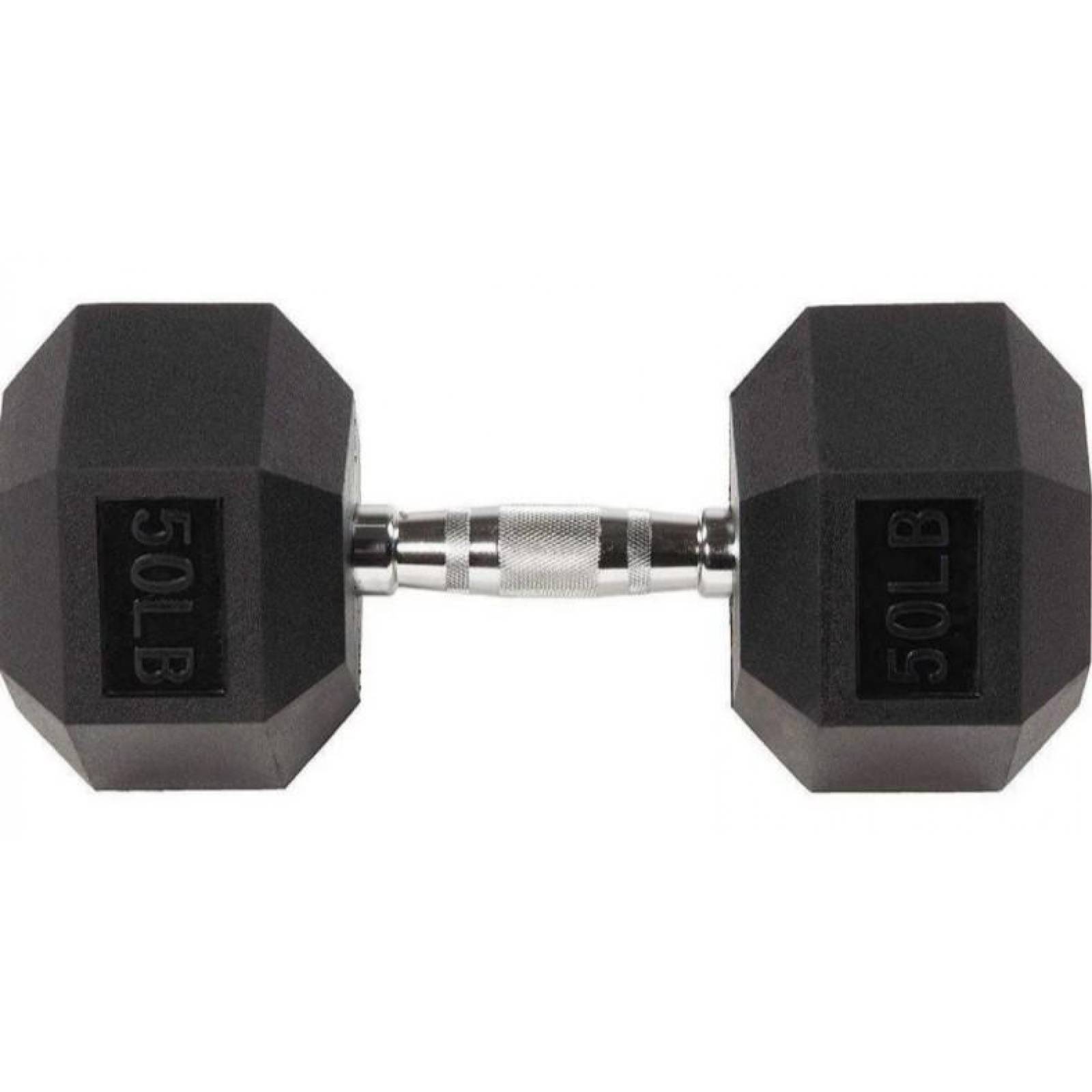 Mancuerna Hexagonal Fuxion Sports, Neopreno, 50 lbs. / 22.6 kg. Lbs Negro unitalla