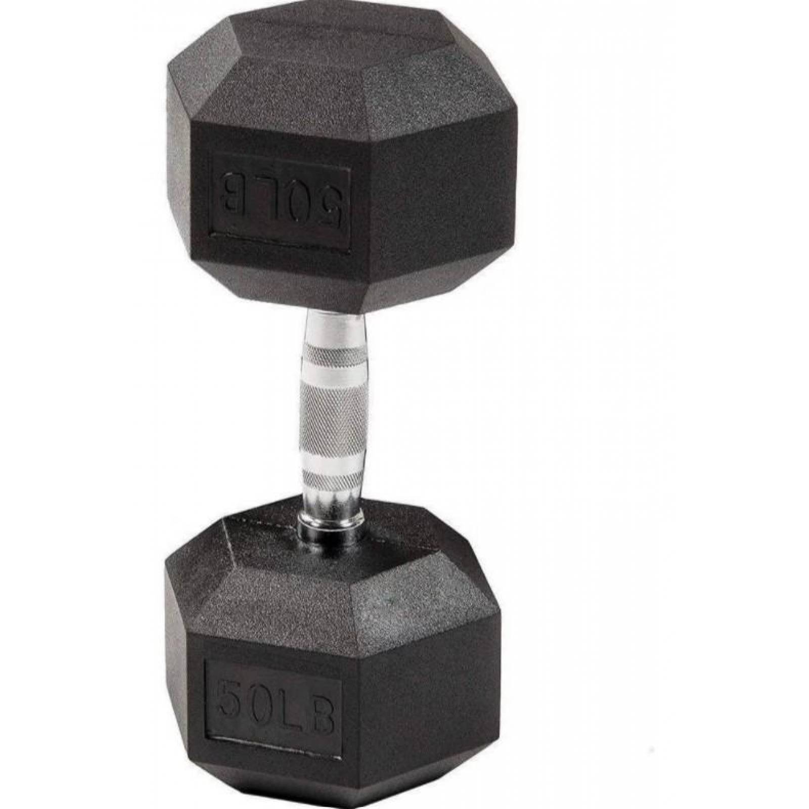 Mancuerna Hexagonal Fuxion Sports, Neopreno, 50 lbs. / 22.6 kg. Lbs Negro unitalla