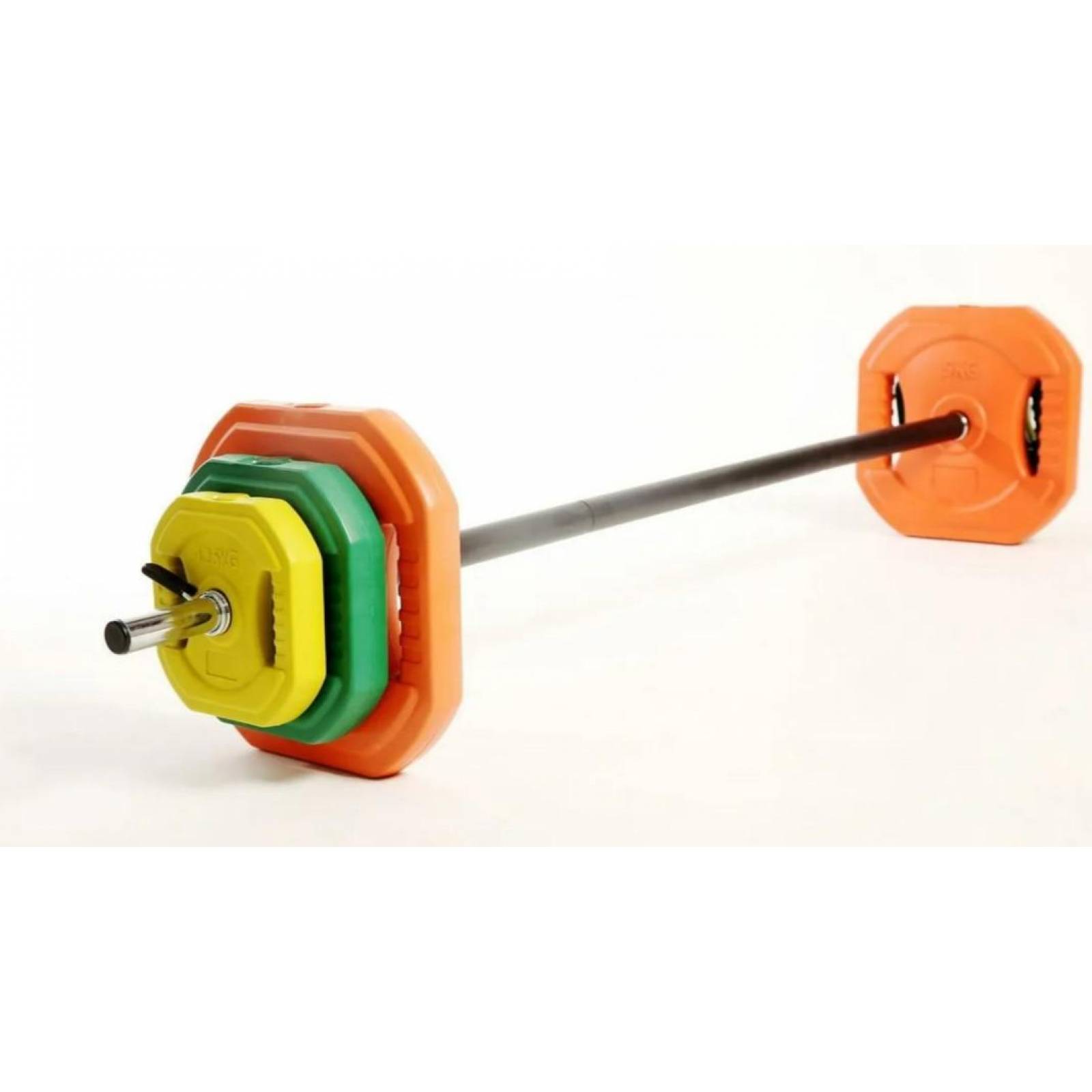 Juego Barra Recta con Discos 20 kg. Fuxion Sports Cemento