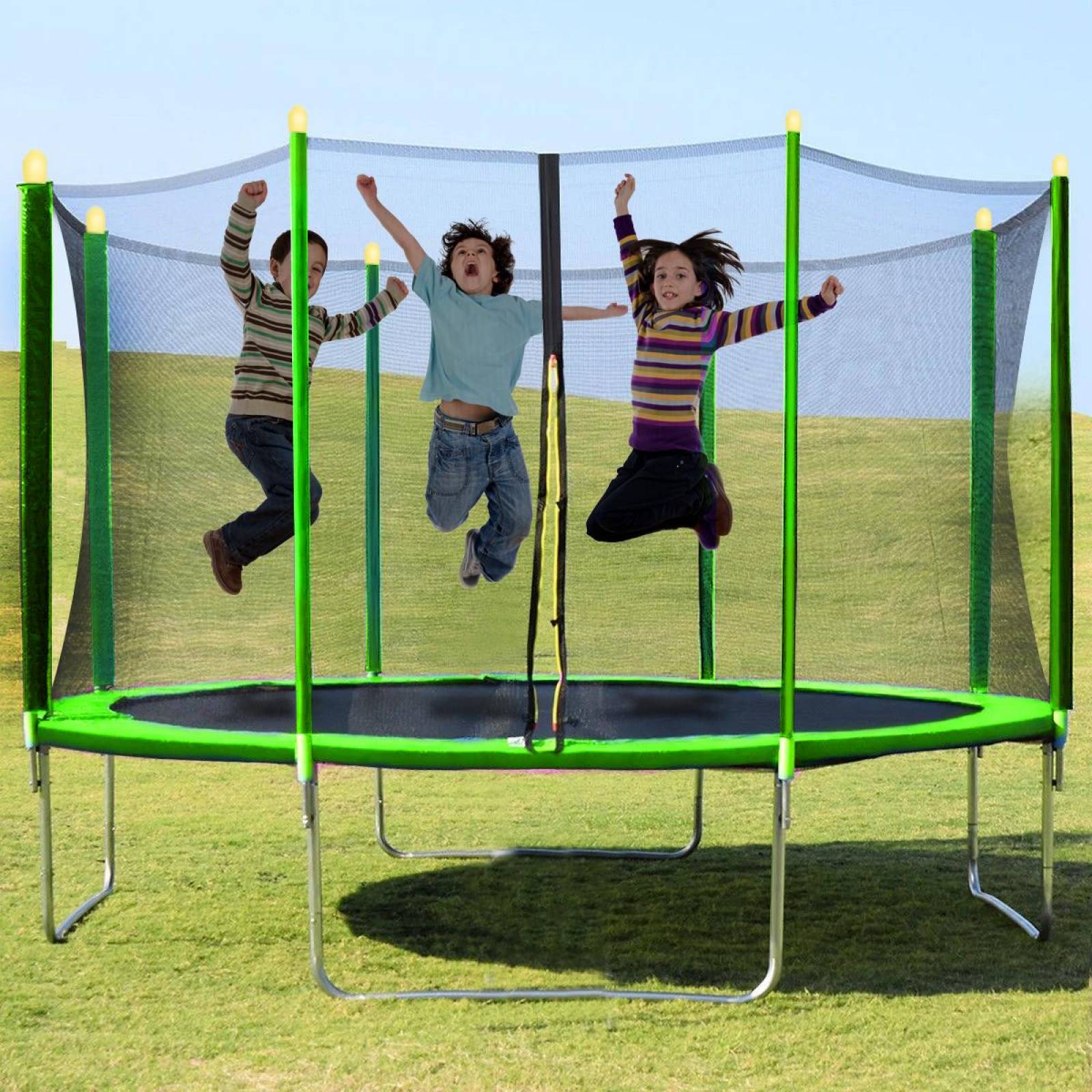 Trampolín Brincolín 12 Pies Fuxion Sports, Familiar, Seguro Verde Unitalla