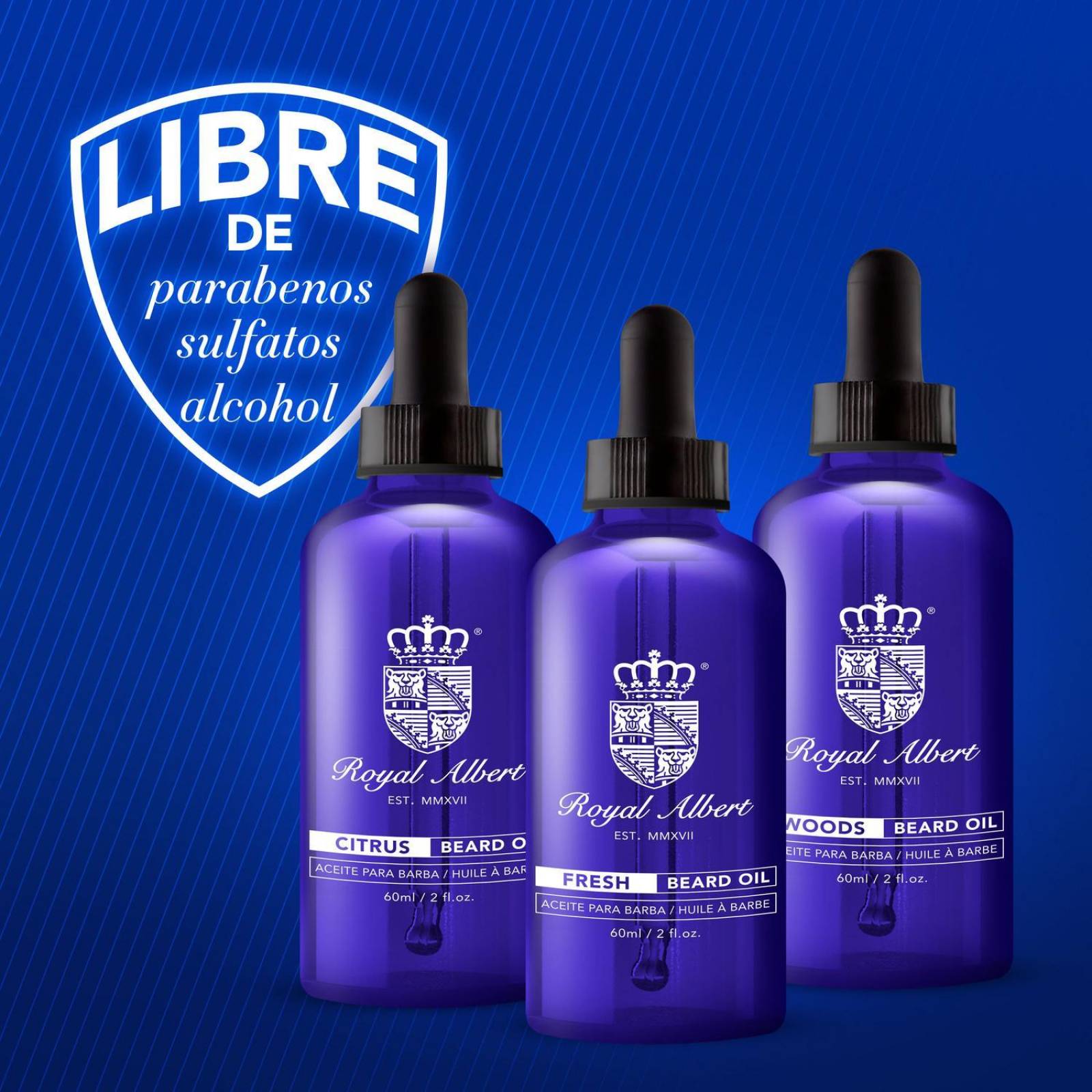 Aceite para Barba y Bigote Royal Albert, Aroma Woods, 60 ml 