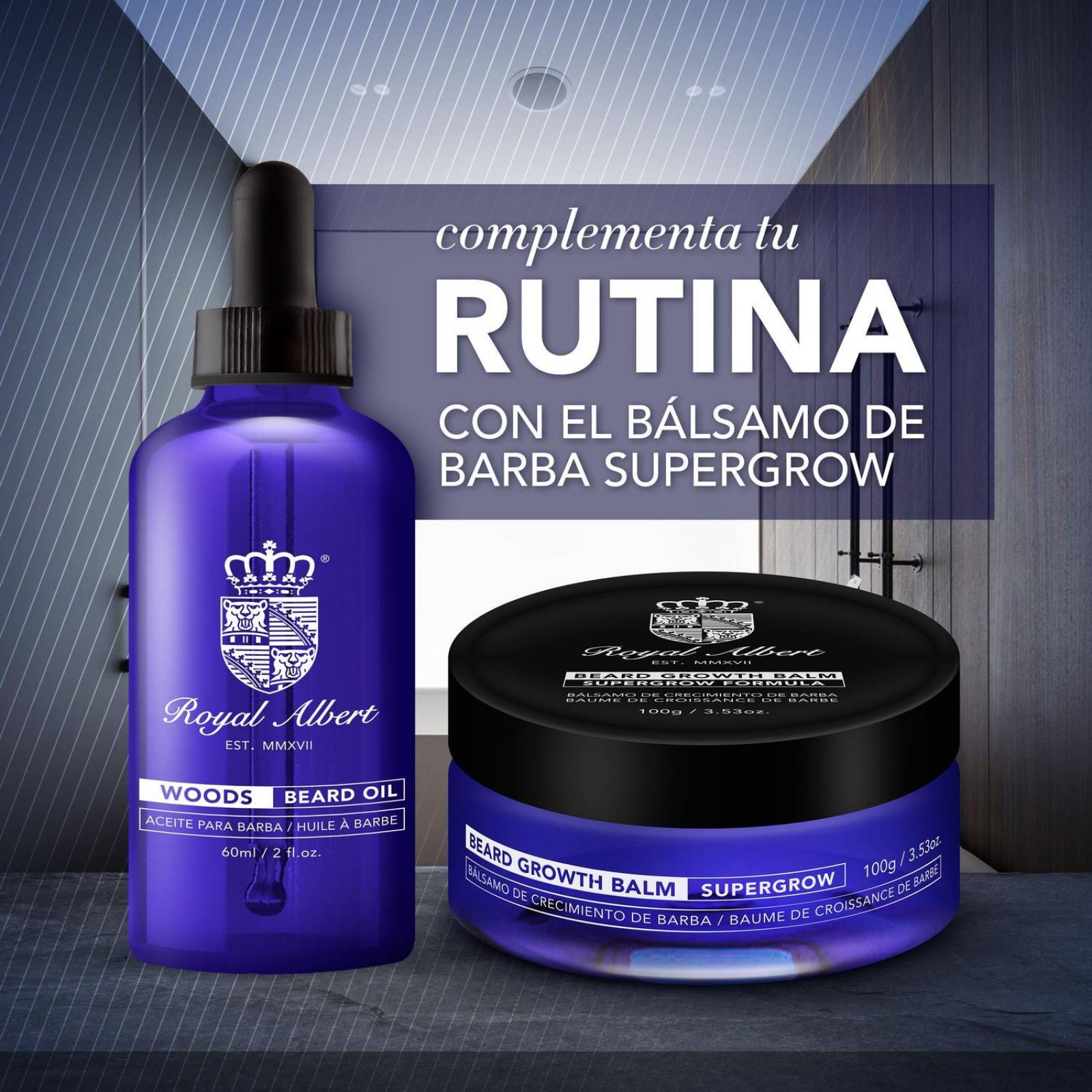 Aceite para Barba y Bigote Royal Albert, Aroma Woods, 60 ml 