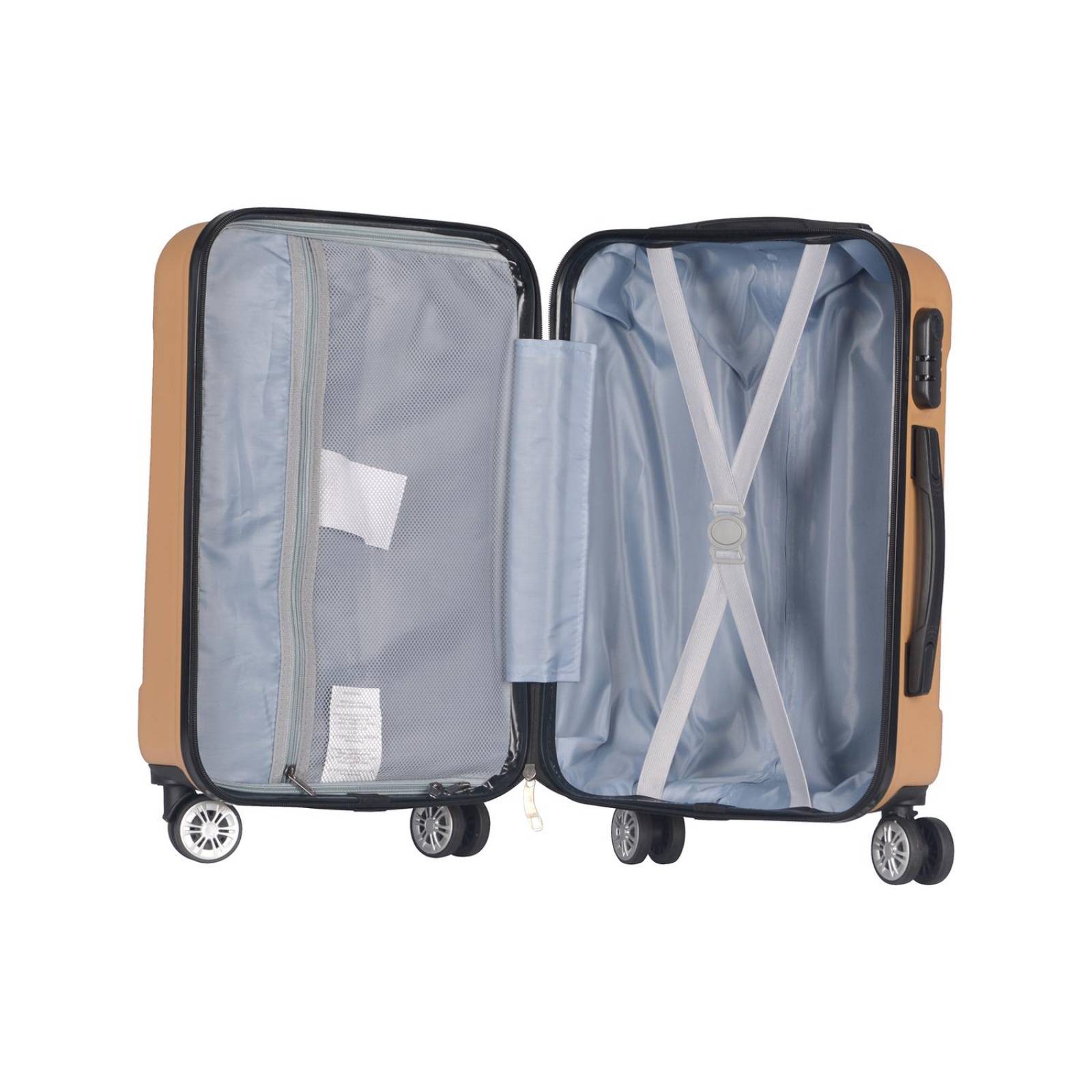 Juego de 3 Maletas de Viaje Check In, Diferentes Tamaños Dorado