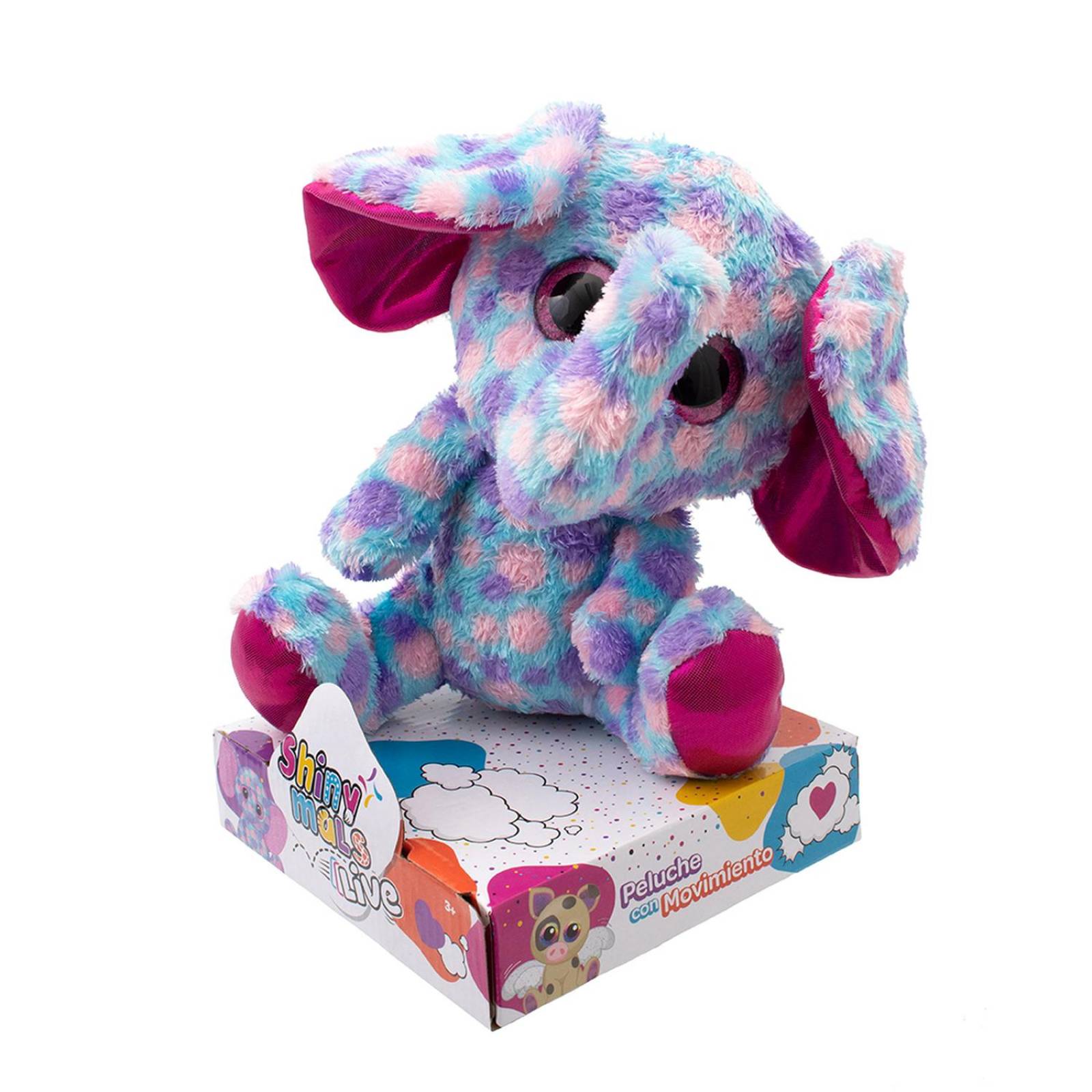Peluche con Movimiento Shinymals, Elefante, Suave, Mide 10 Rojo Unitalla