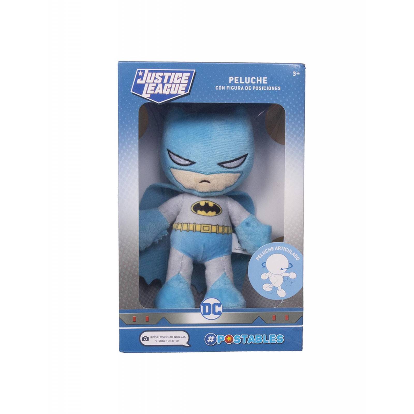 Peluche Articulado Batman, Juguete DC Comics, Coleccionable Azul Unitalla