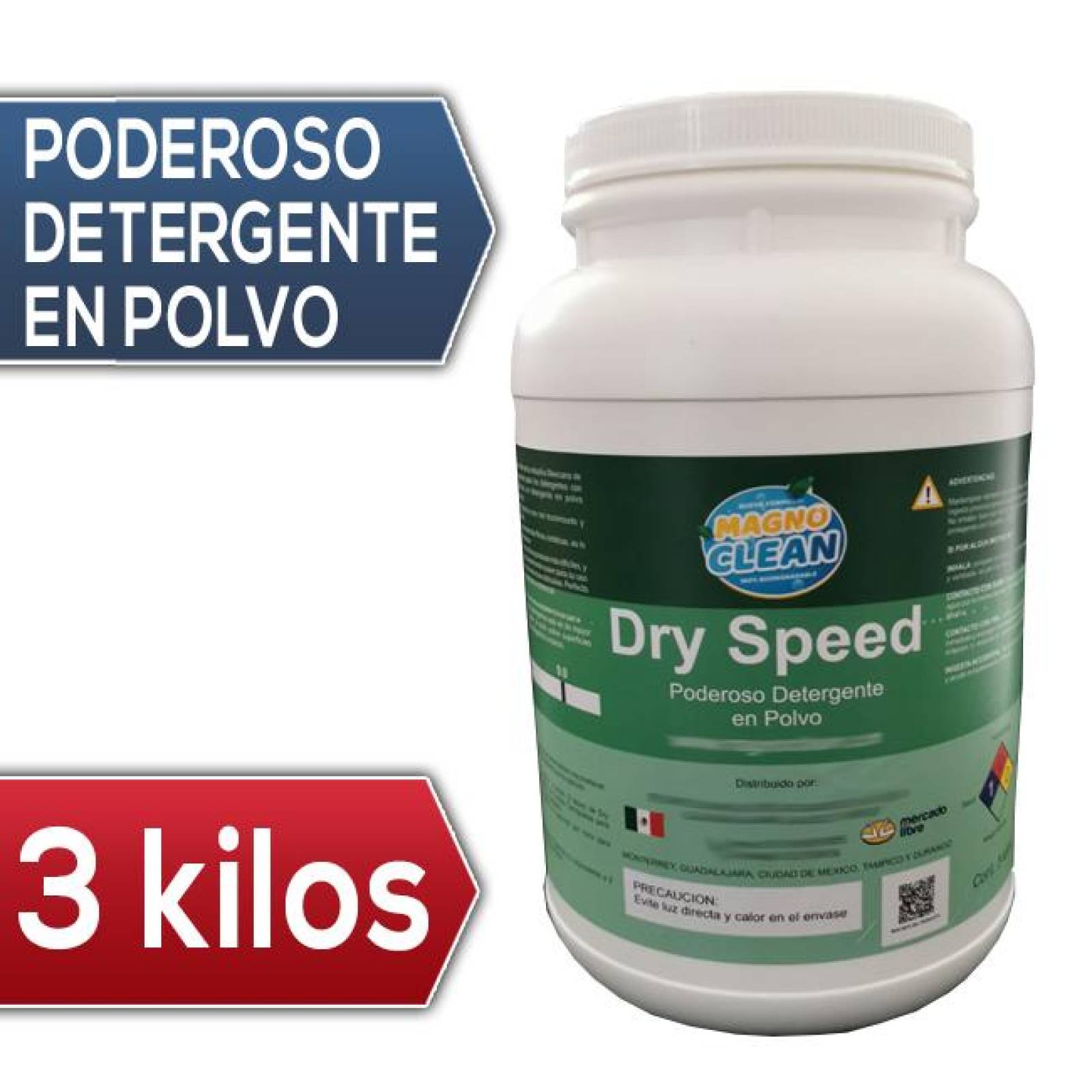 Dry Speed - Poderoso Detergente en Polvo - 3 kg 