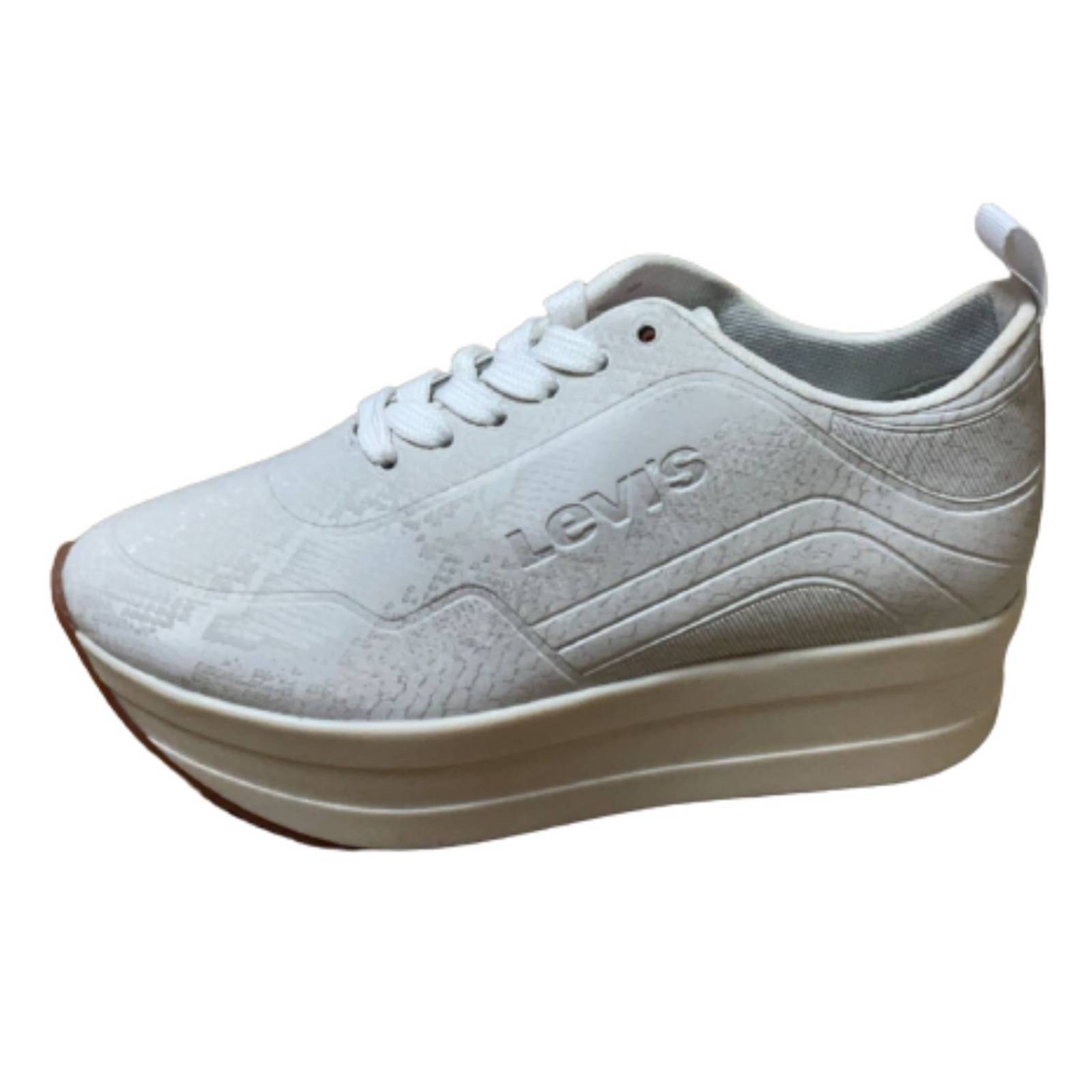 TENIS LEVIS MUJER BLANCO L120096 CASUAL DAMA PLATAFORMA