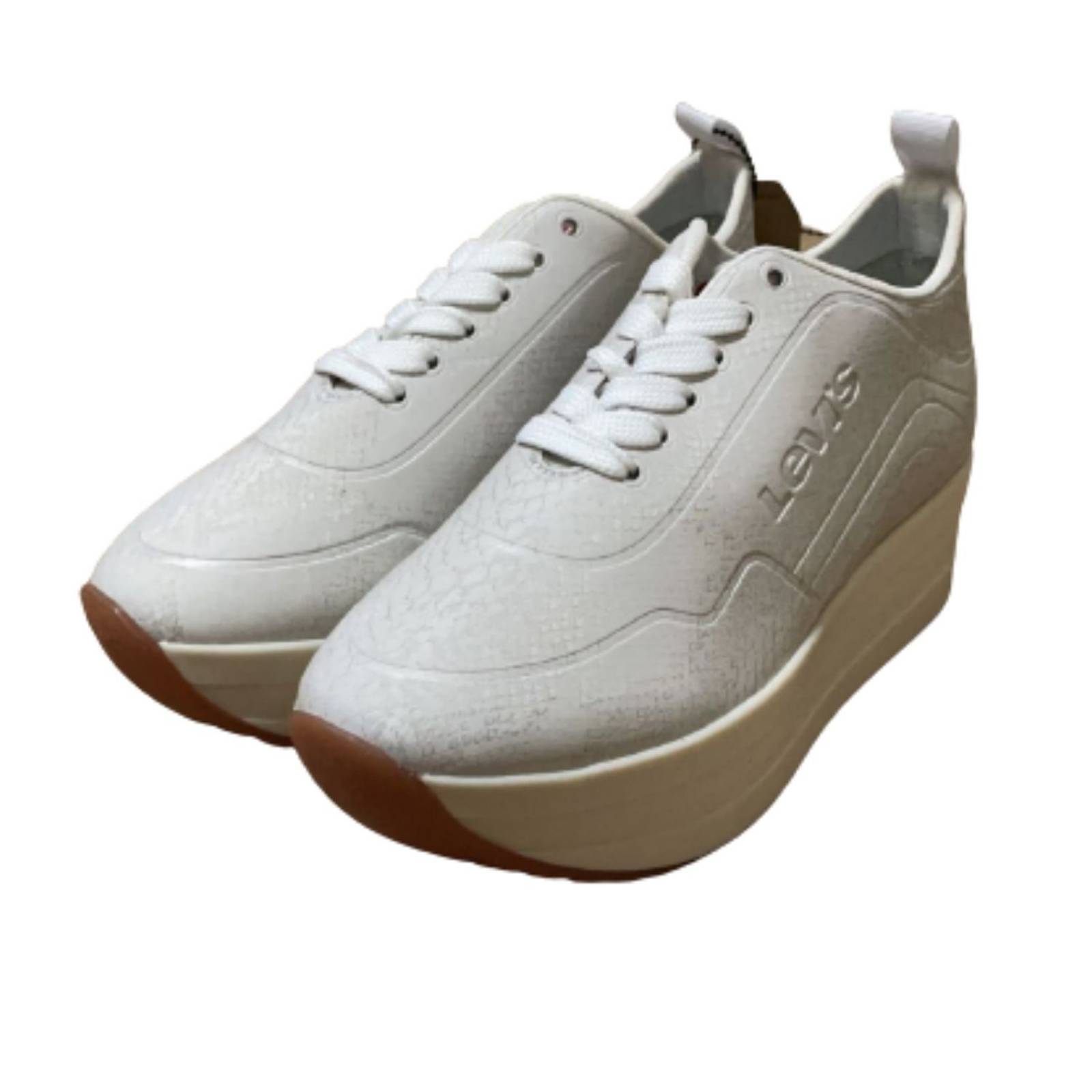 TENIS LEVIS MUJER BLANCO L120096 CASUAL DAMA PLATAFORMA