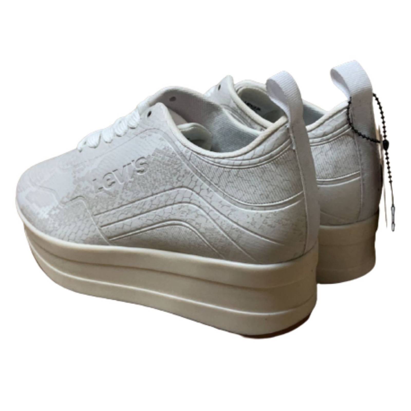TENIS LEVIS MUJER BLANCO L120096 CASUAL DAMA PLATAFORMA