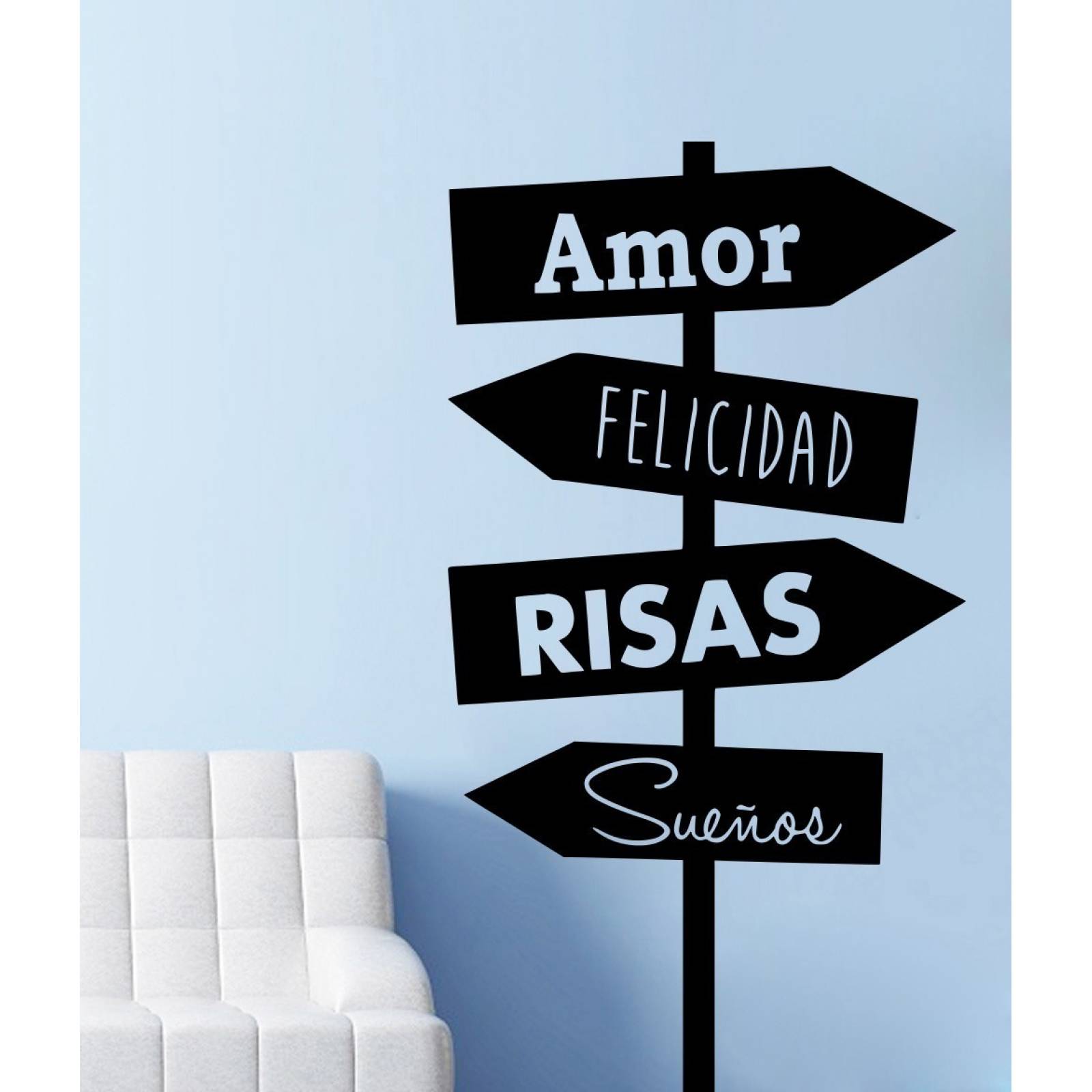 Vinil Decorativo Para Pared Frases Letrero Amor Felicidad...