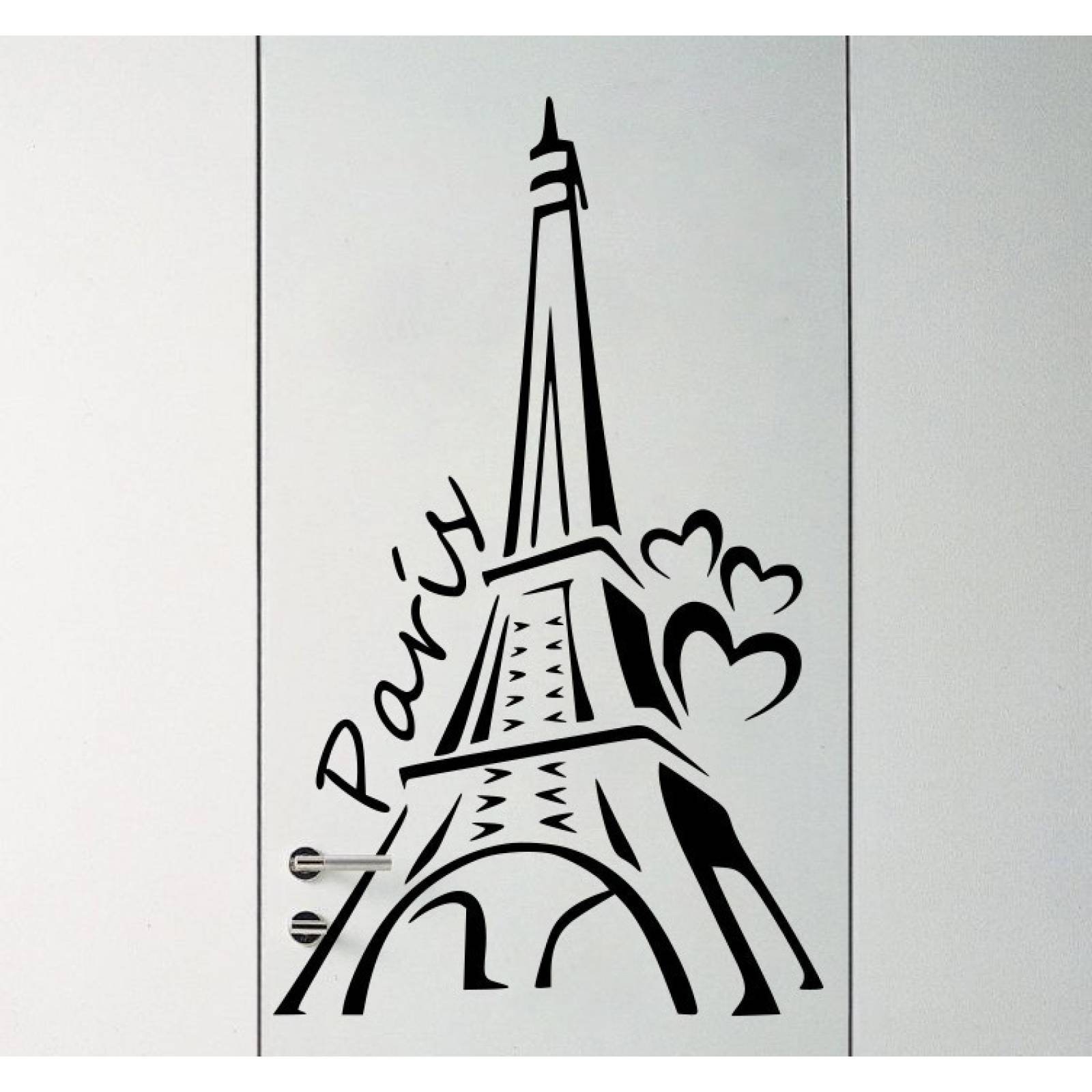 Vinil Decorativo Para Pared Letras Paris Torre Eiffel Vinilo