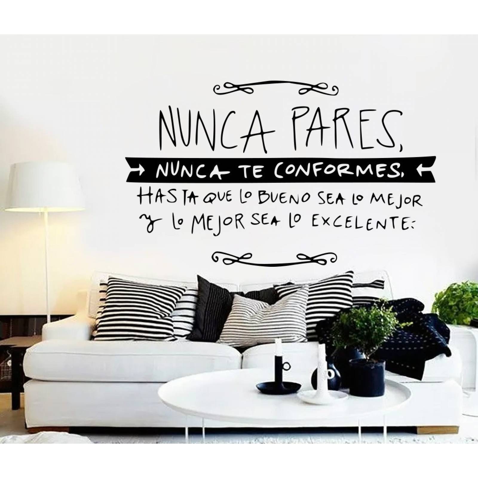 Vinil Decorativo Para Pared Frases Letras Nunca Pares...