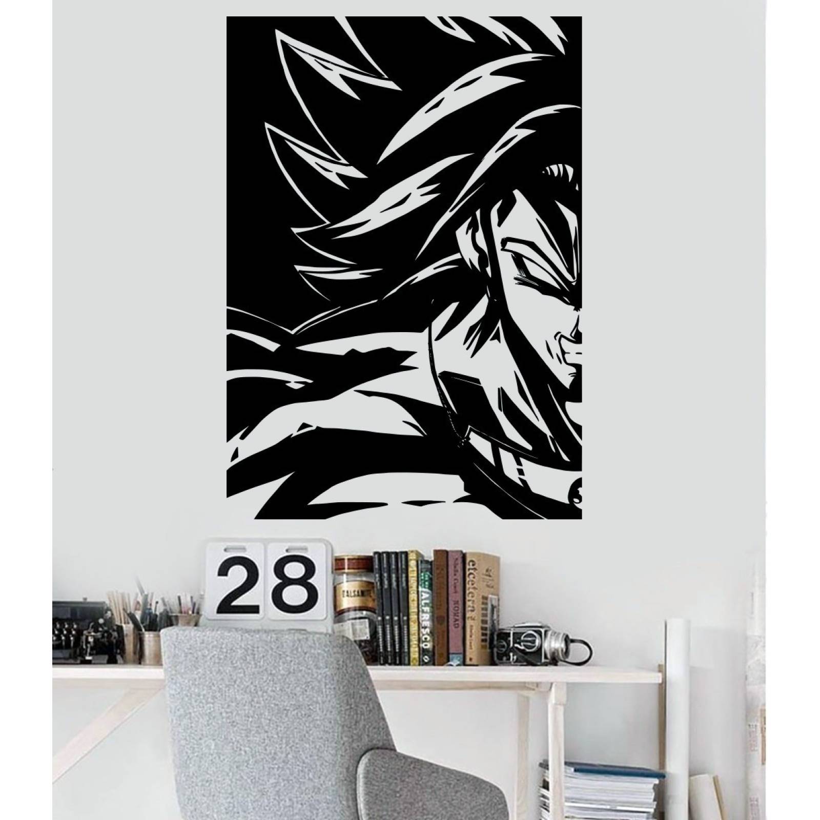 Vinil Decorativo Para Pared Silueta Goku Dragon Ball Vinilo