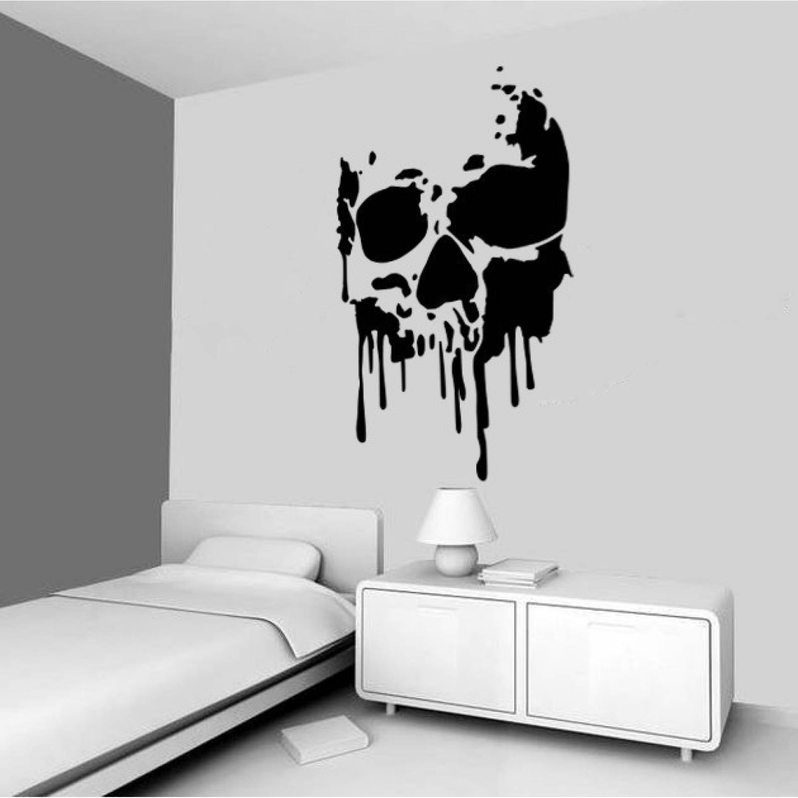 Vinil Decorativo Para Pared Silueta Calavera Skull Vinilo