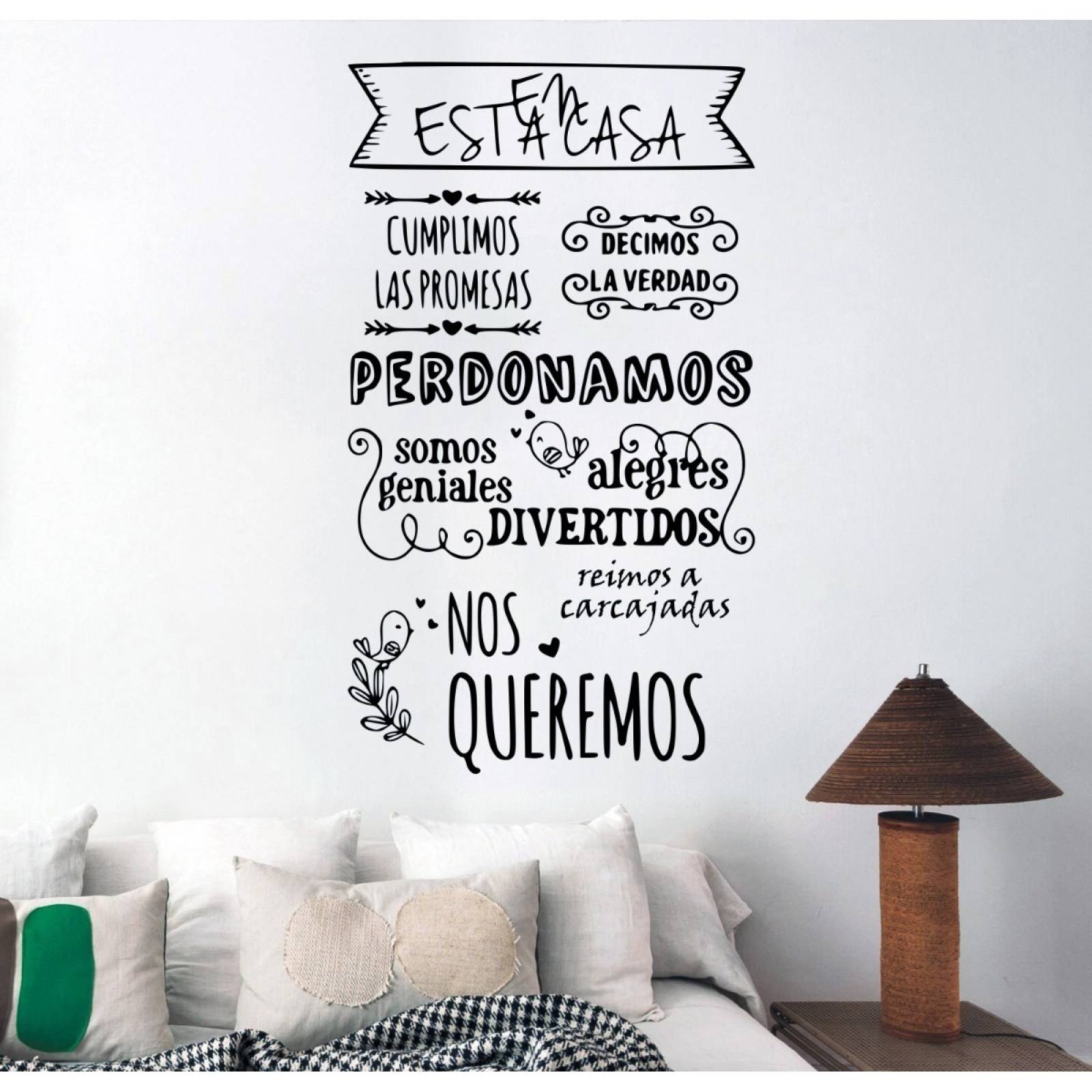 Vinilos Decorativos Vinilo Pared Frases Letras En Esta Casa