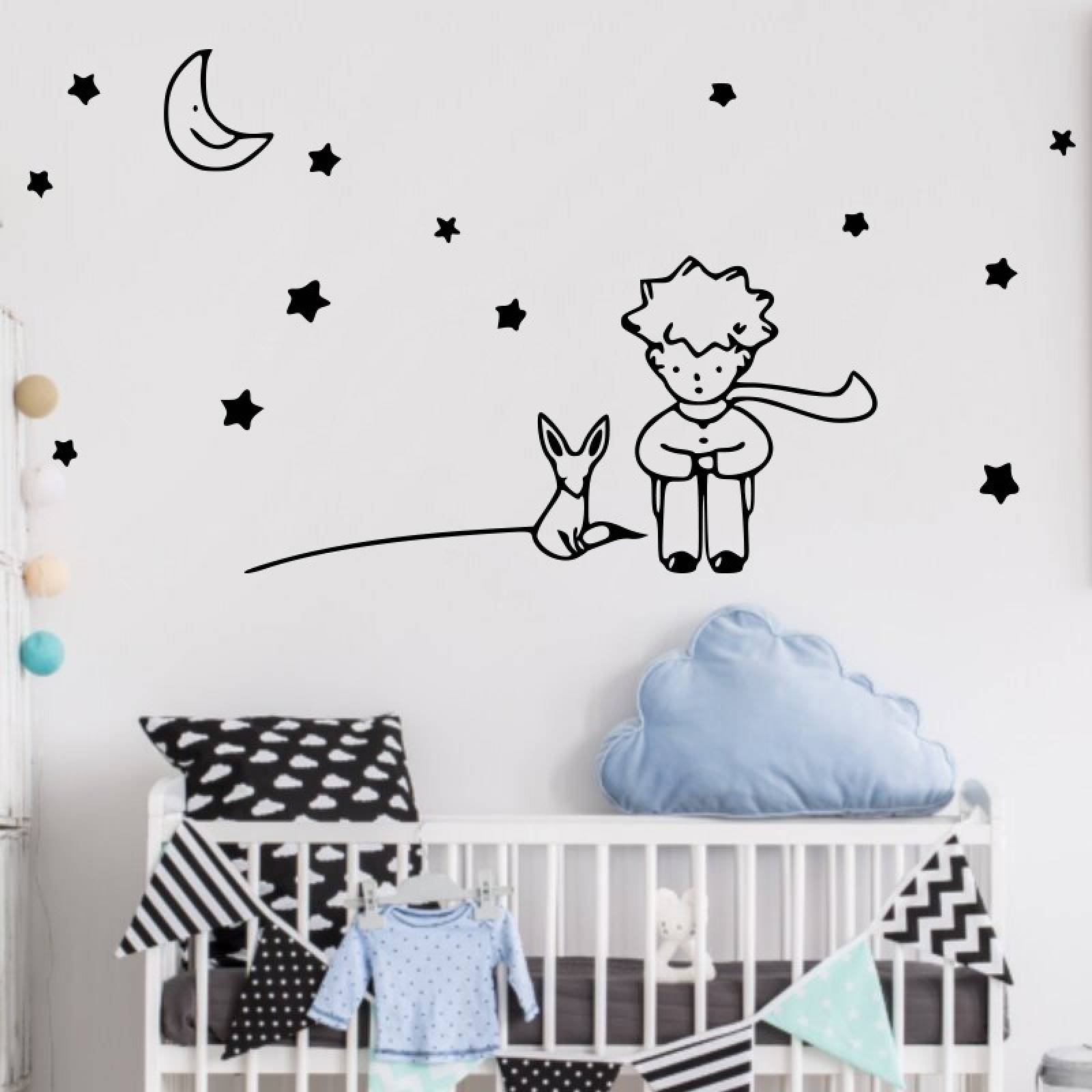 Vinil Decorativ Para Pared Niños Estrellas El Principito