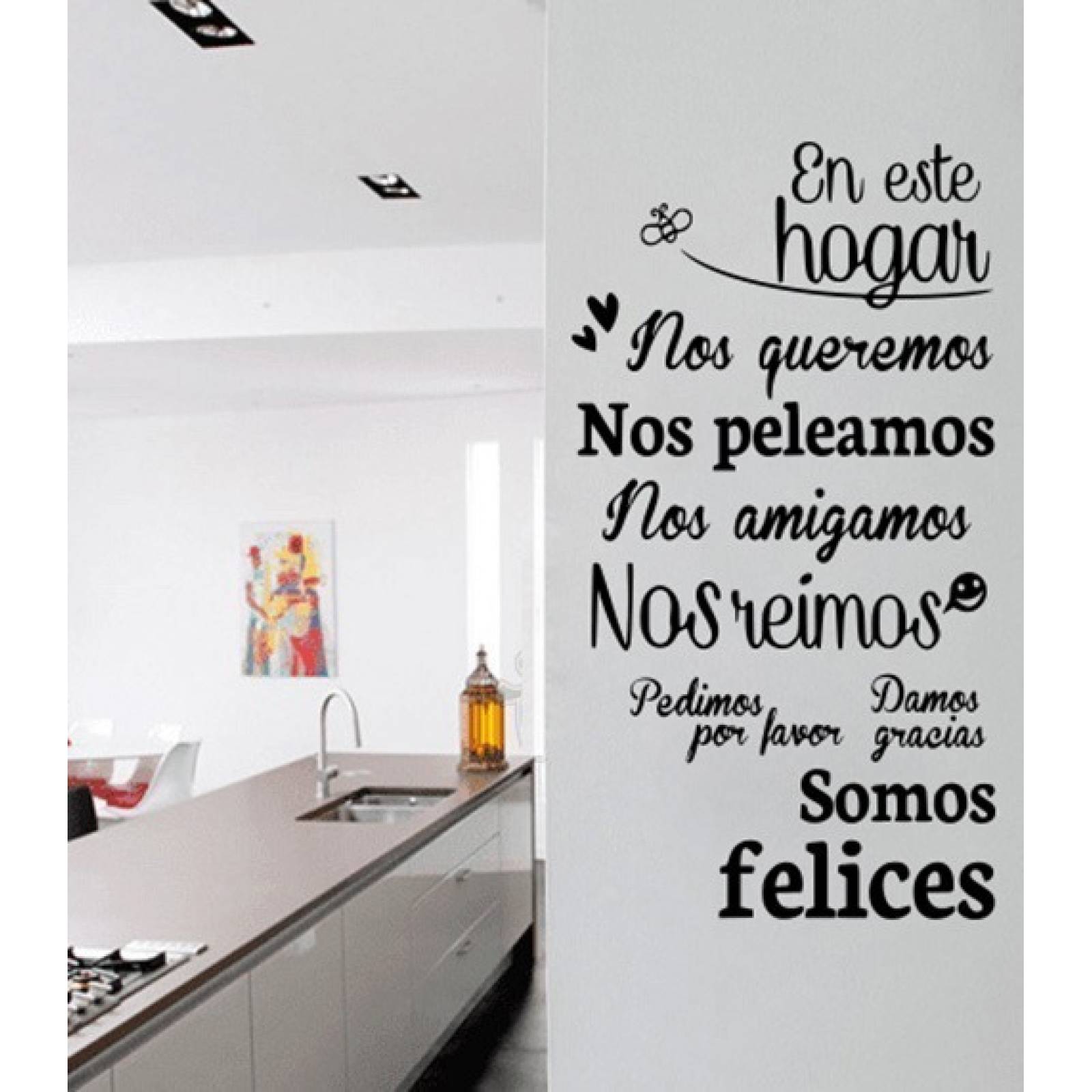 Vinil Decorativo Paredes Frases En Este Hogar Nos Queremos
