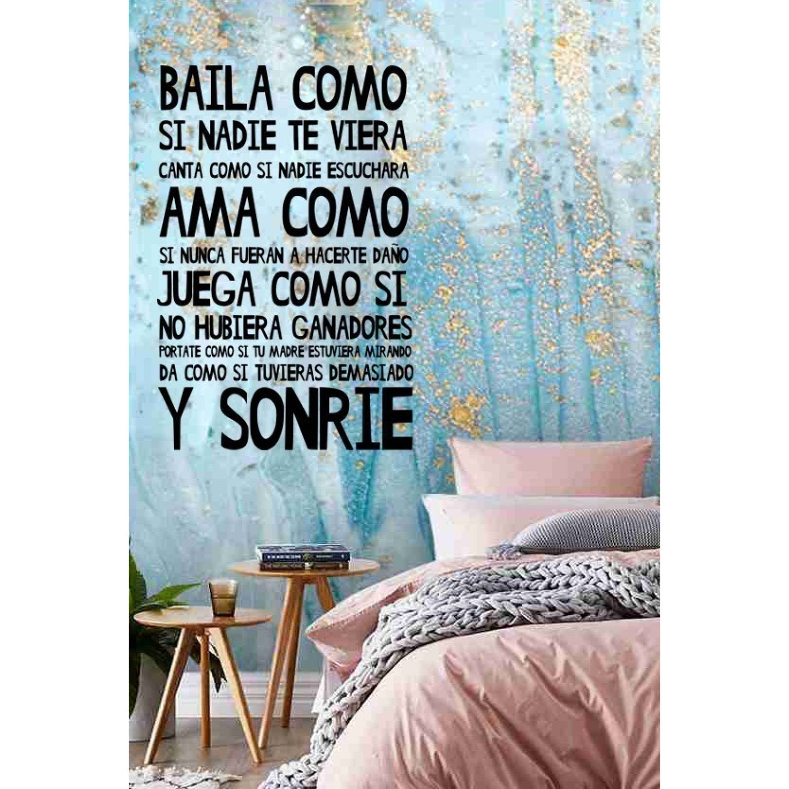 Vinil Decorativo Paredes Frases Letras Baila Como Si Nadie