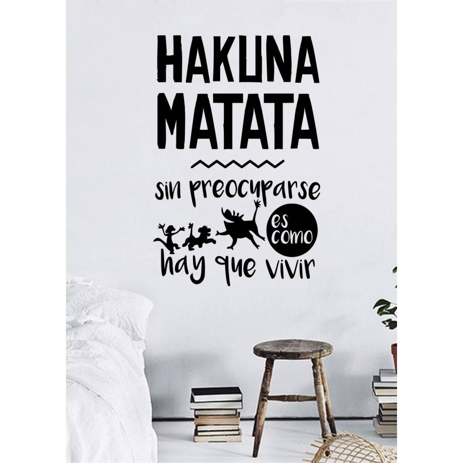 Vinil Decorativo Pared Frases Hakuna Matata Sin Preocuparse