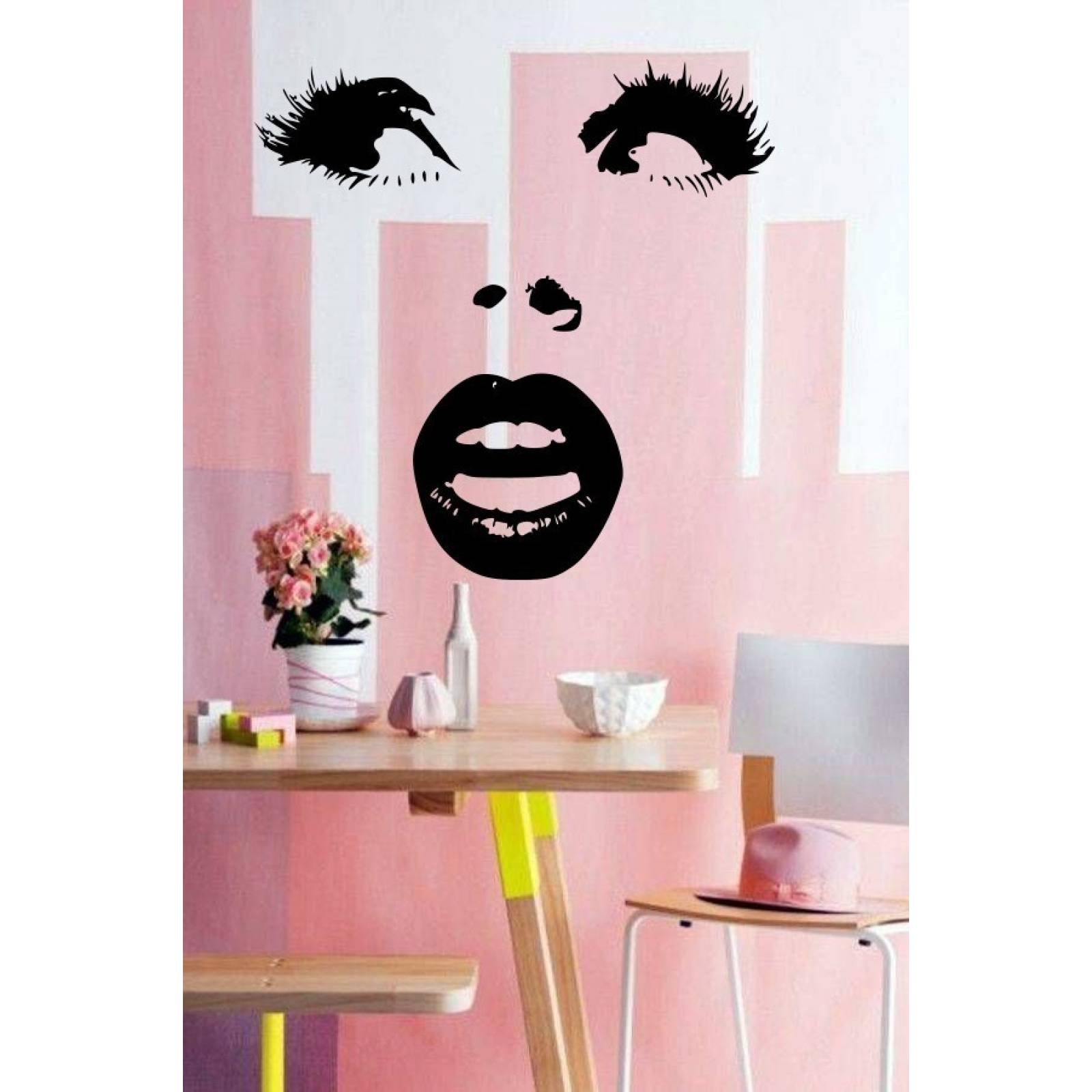 Viniles Decorativos Vinil Para Pared Silueta Rostro Mujer