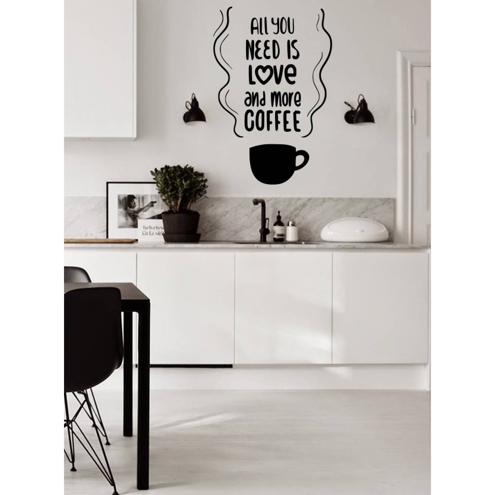 Vinil Decorativo Paredes Frases Cafe All You Need Is Love