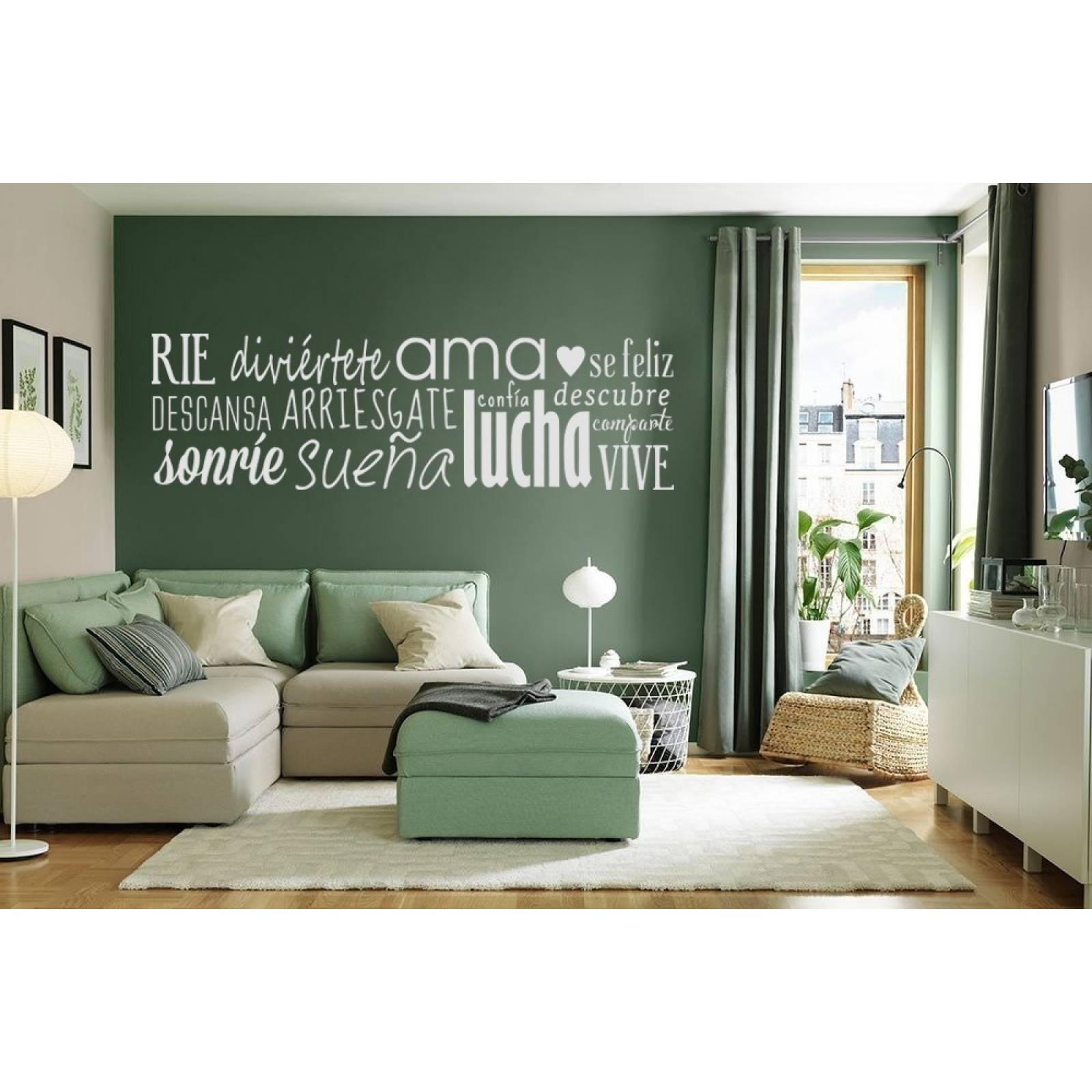 Vinilos Decorativos Viniles Para Sala Rie Divierte Ama