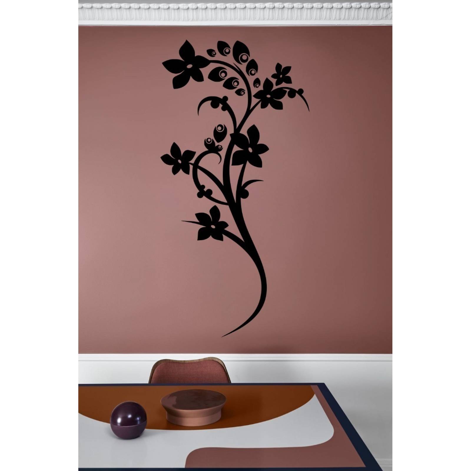 Viniles Decorativos Vinil P/ Pared Silueta Flor De Almendro