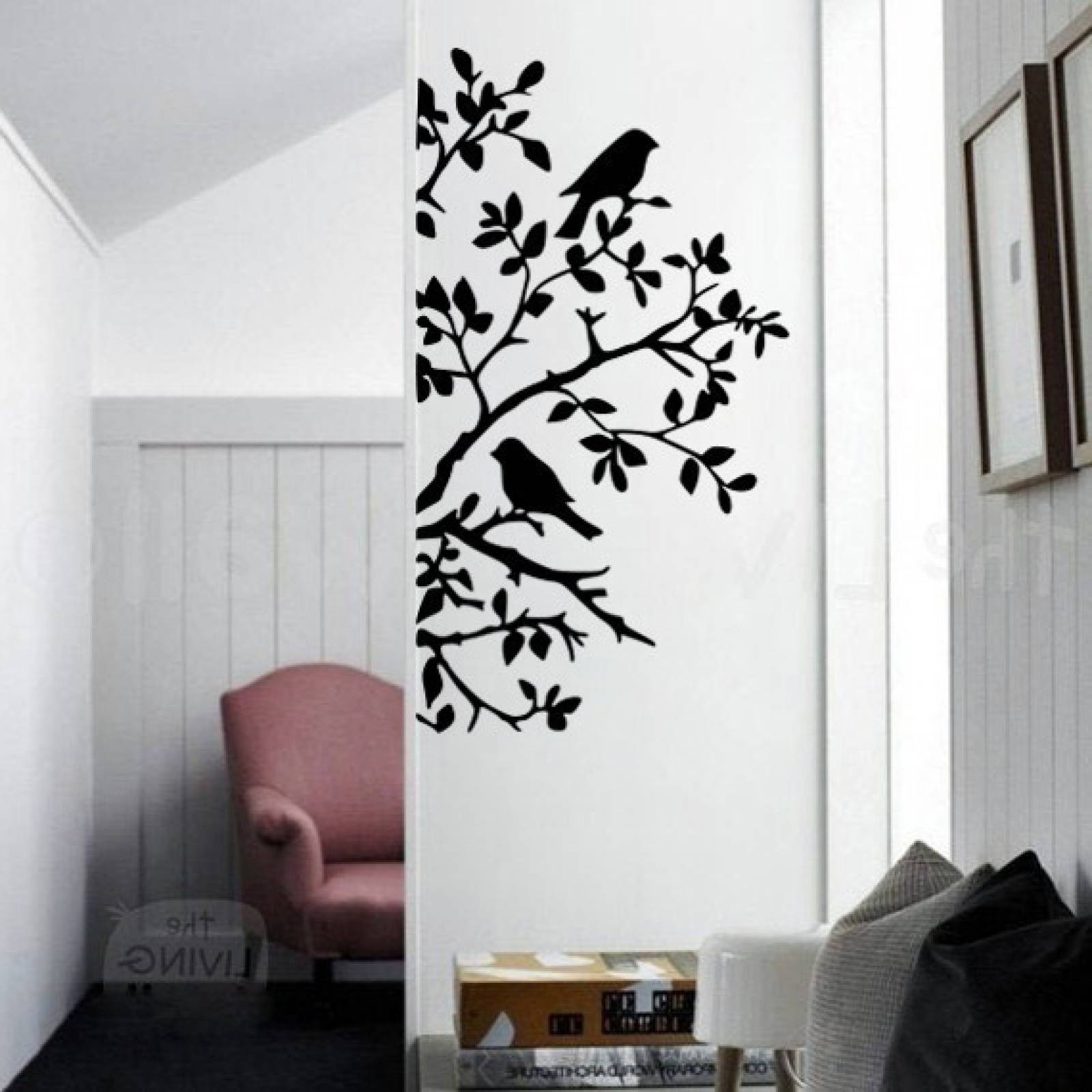Vinilos Decorativos Vinil Para Pared Pajaros Arbol Ramas Inv
