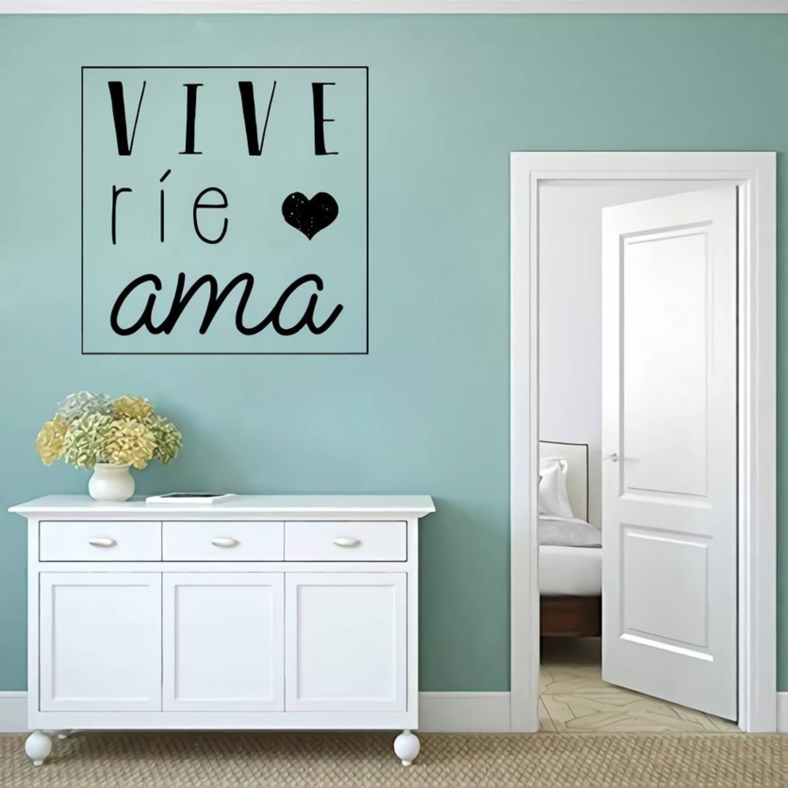 Viniles Decorativos Para Paredes Frases Letras Vive Rie Ama