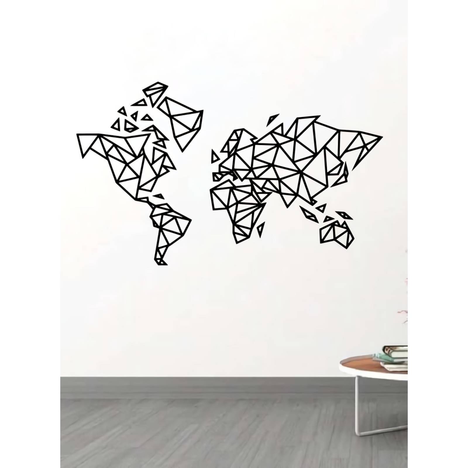 Viniles Decorativos Vinil Pared Mapa Del Mundo Geometrico
