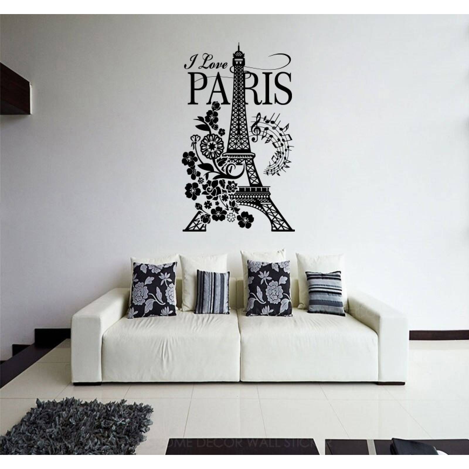 Viniles Decorativos Para Pared Modernos I Love Paris, Torre