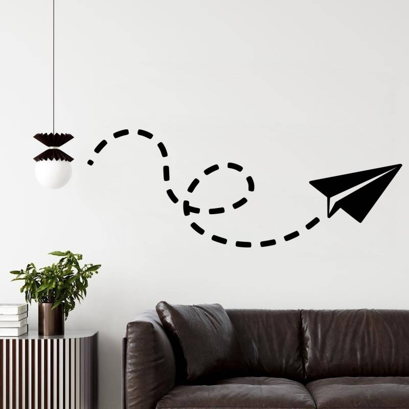 Vinilos Decorativos Vinil Pared Silueta Avion De Papel