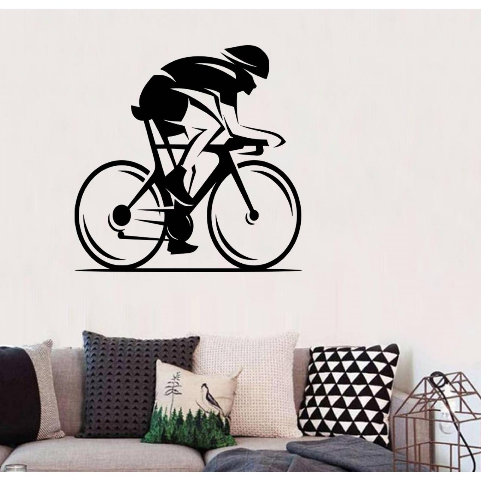 Vinilos Decorativos Vinil Pared Silueta Ciclista