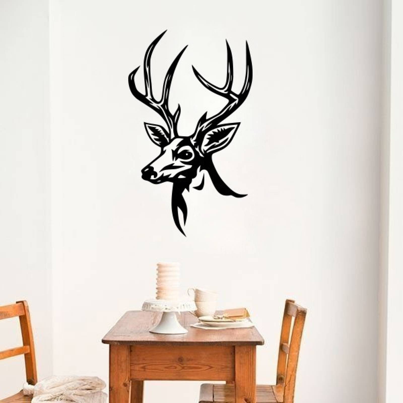 Vinilos Decorativos Vinil Pared Silueta Cabeza Venado