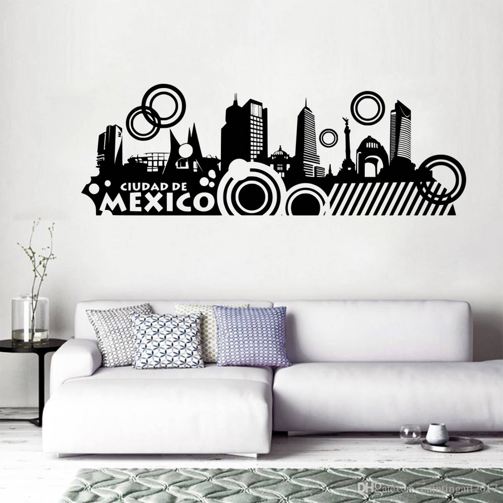Vinilos Decorativos Pared Modernos Silueta Ciudad De Mexico