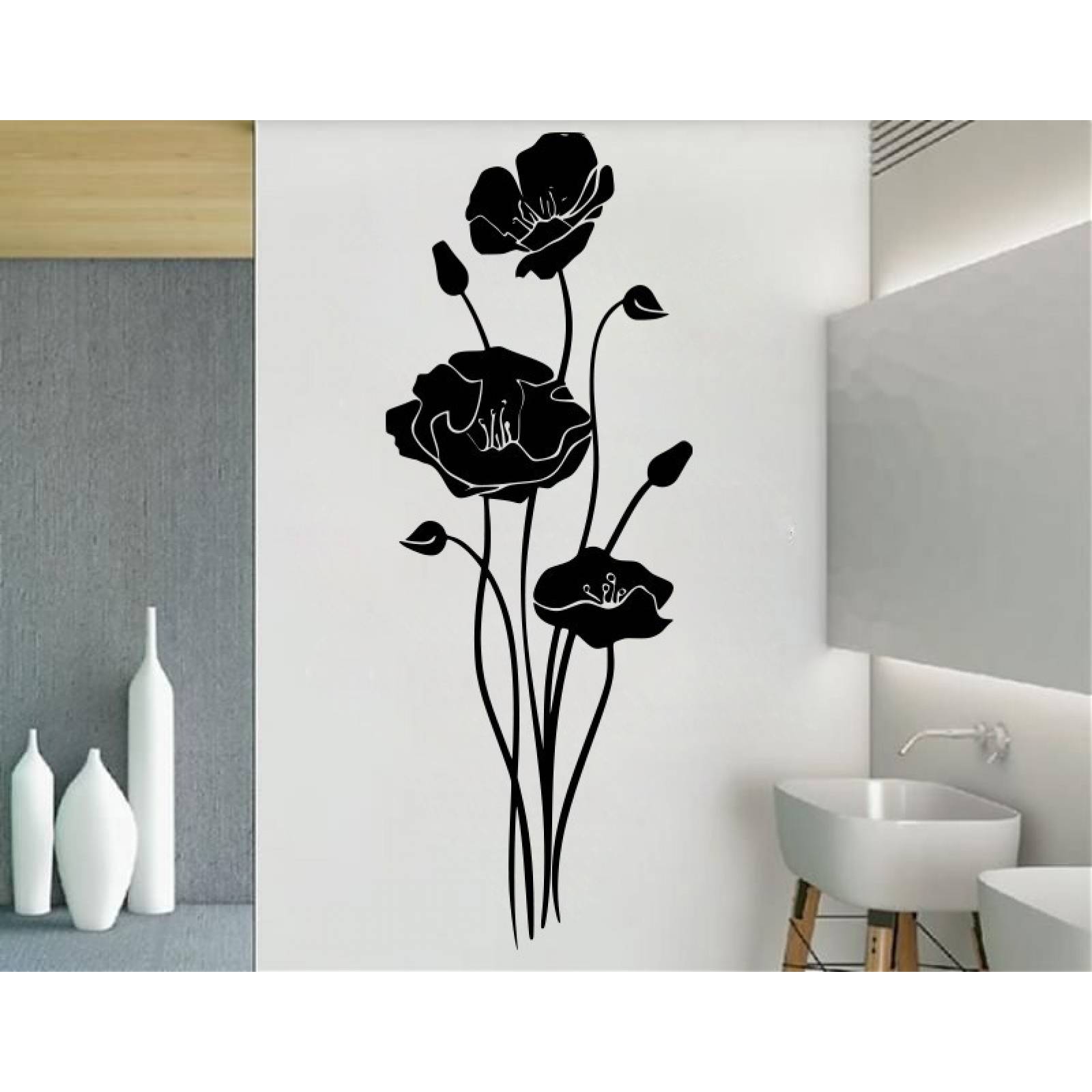 Vinilos Decorativos Vinil Pared Trio De Flores
