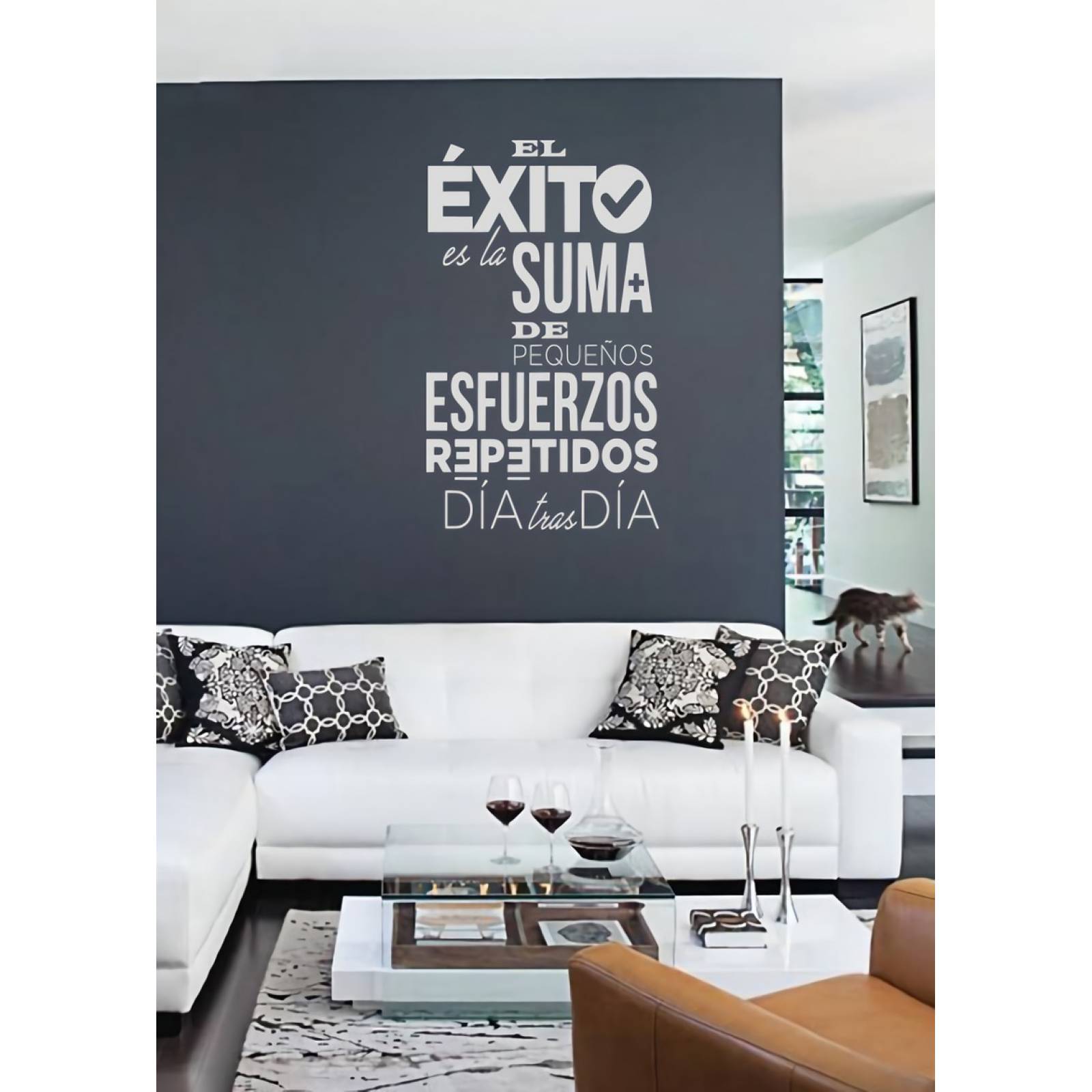 Vinil Decorativo Blanco Pared Frases Letras El Éxito Es La..