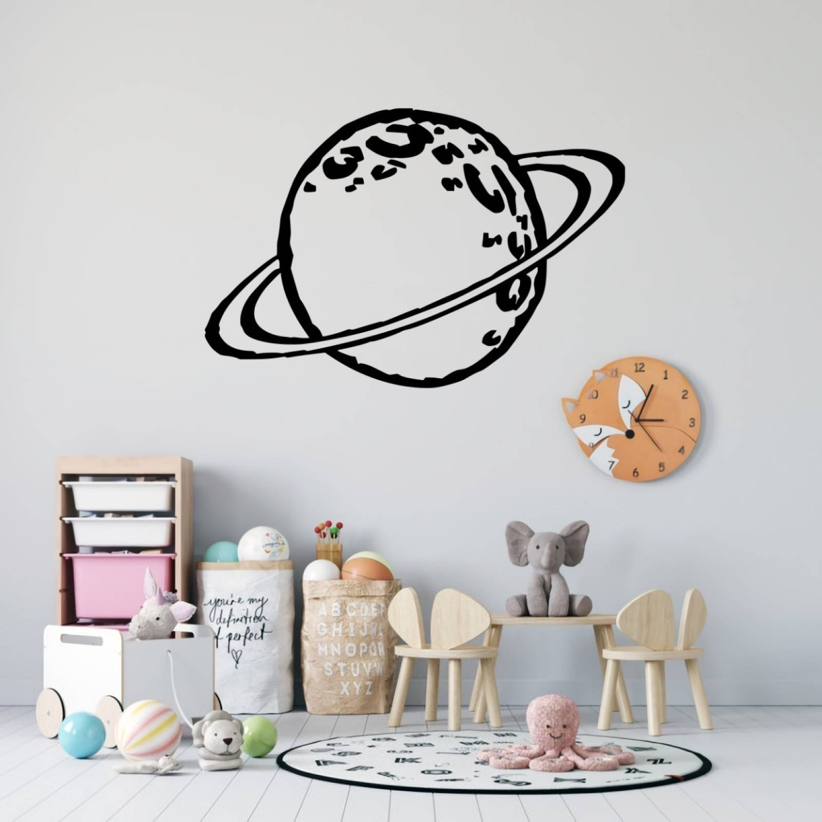 Vinilos Decorativos Para Recamara Niños Planeta Saturno