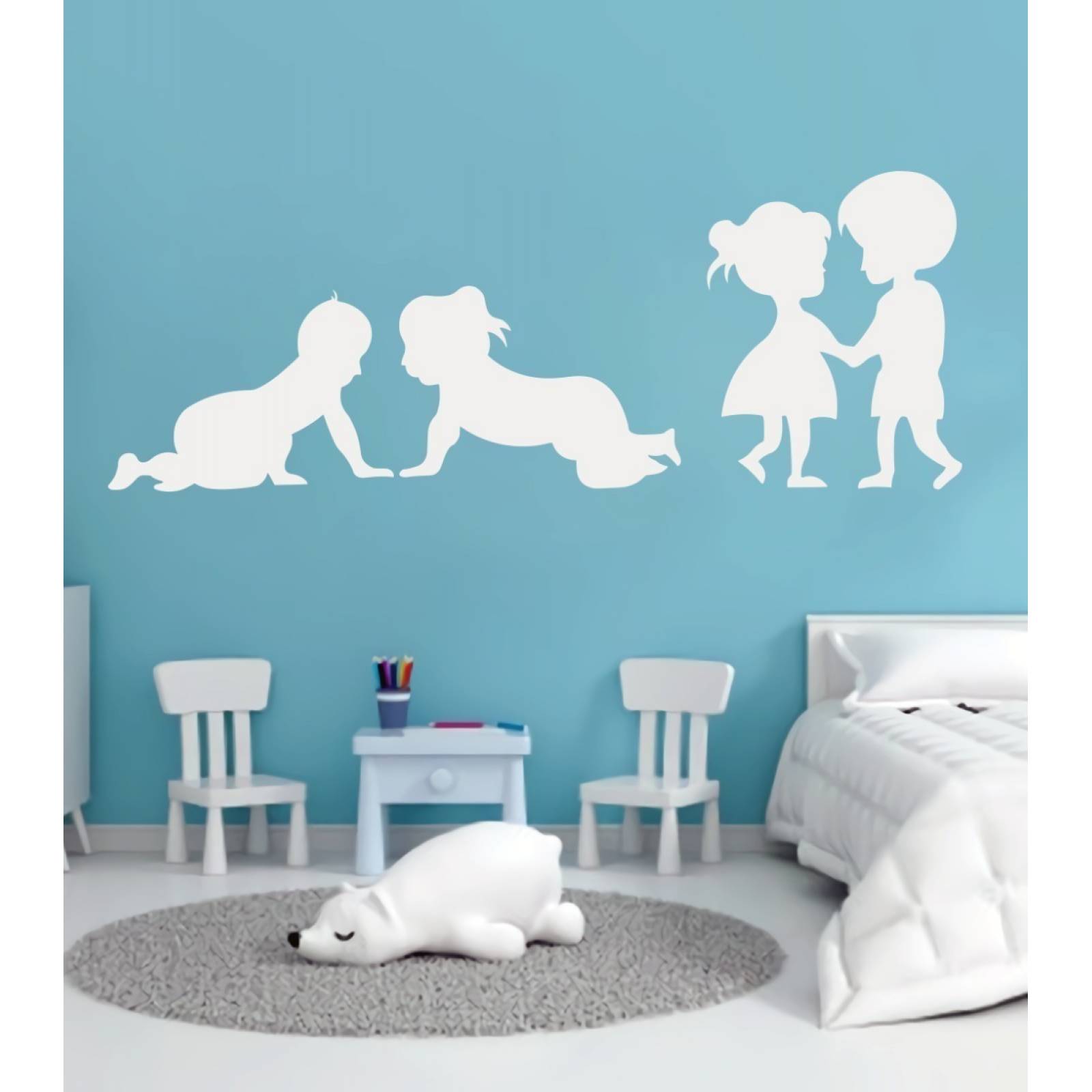 Vinilos Decorativos Para Pared Viniles Silueta Niños Jugando