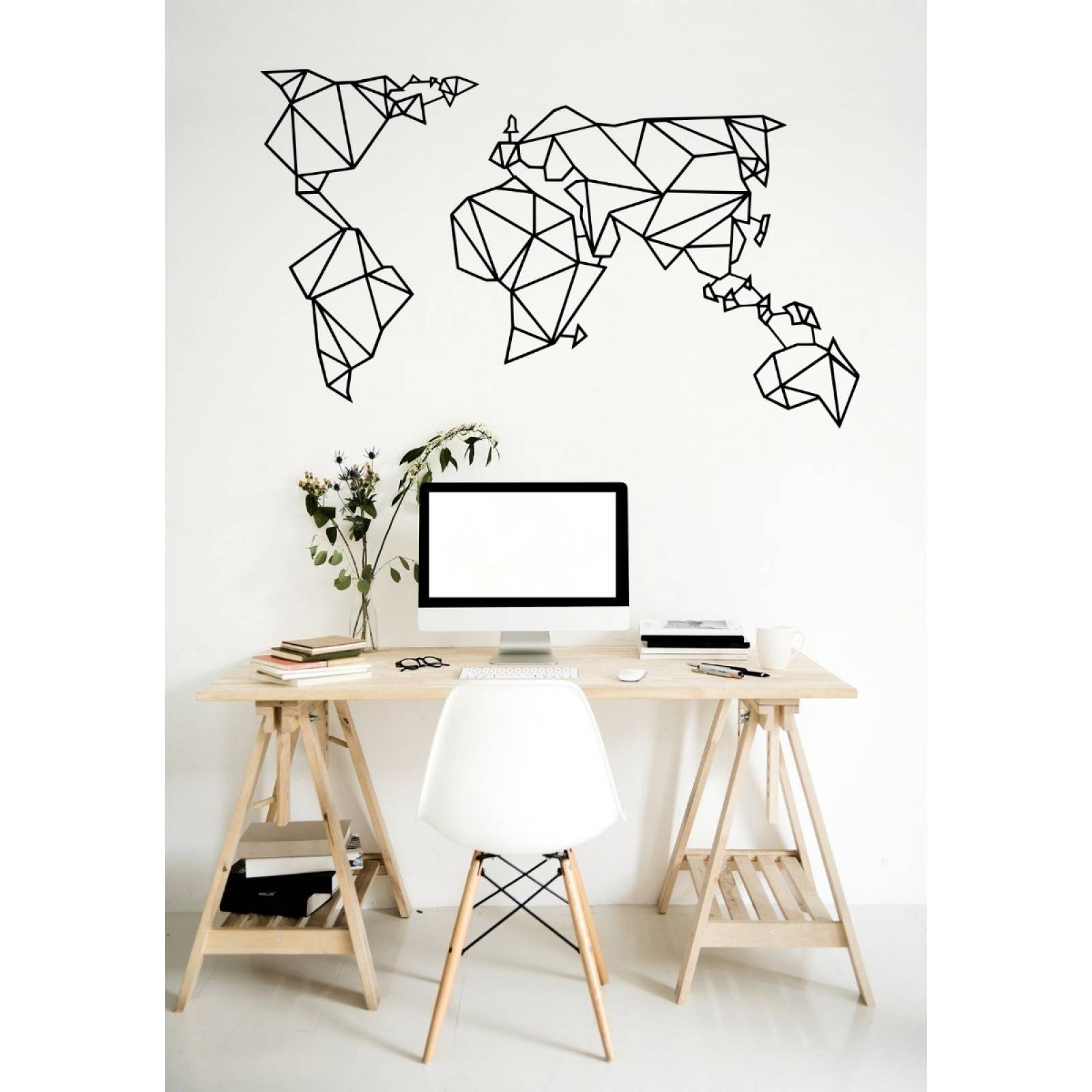 Viniles Para Decoracion De Pared Vinil Mapamundi Geometrico