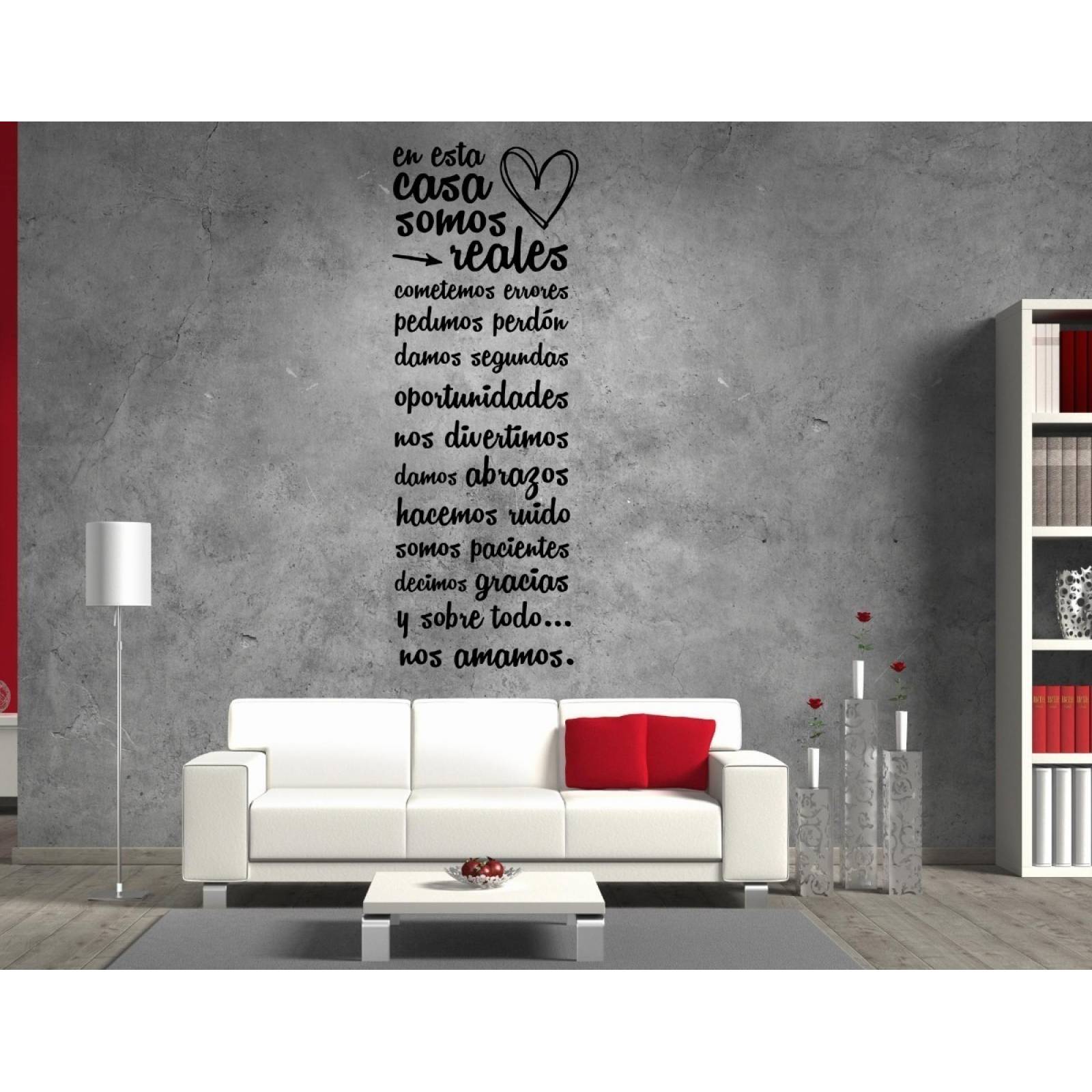 Vinil Decorativo Para Pared Frases Letras En Esta Casa Somos