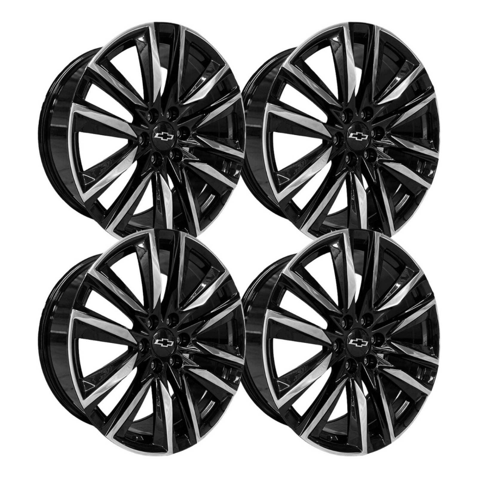 4 Rines Black Polished 24 6X139.7 Chevrolet Silverado 1500