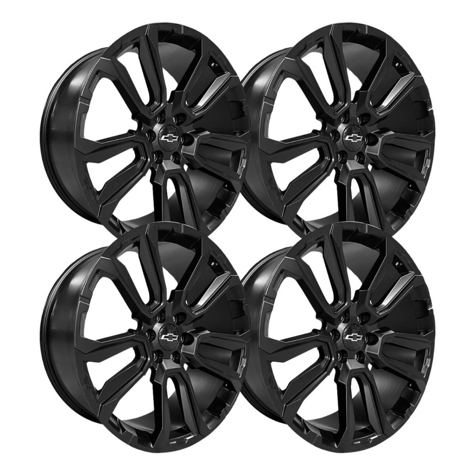 4 Rines Black Matte 24 6X139.7 Chevrolet Silverado 1000