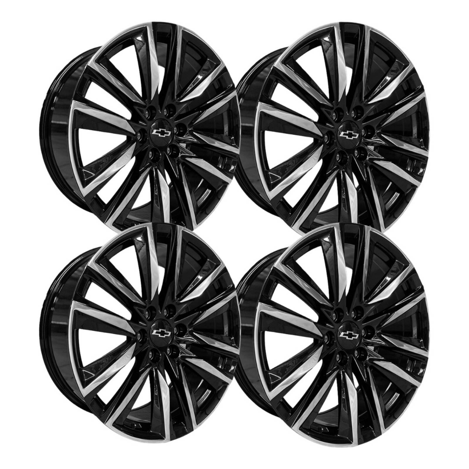 4 Rines Black Polished 22 6X139.7 Chevrolet Silverado 1500