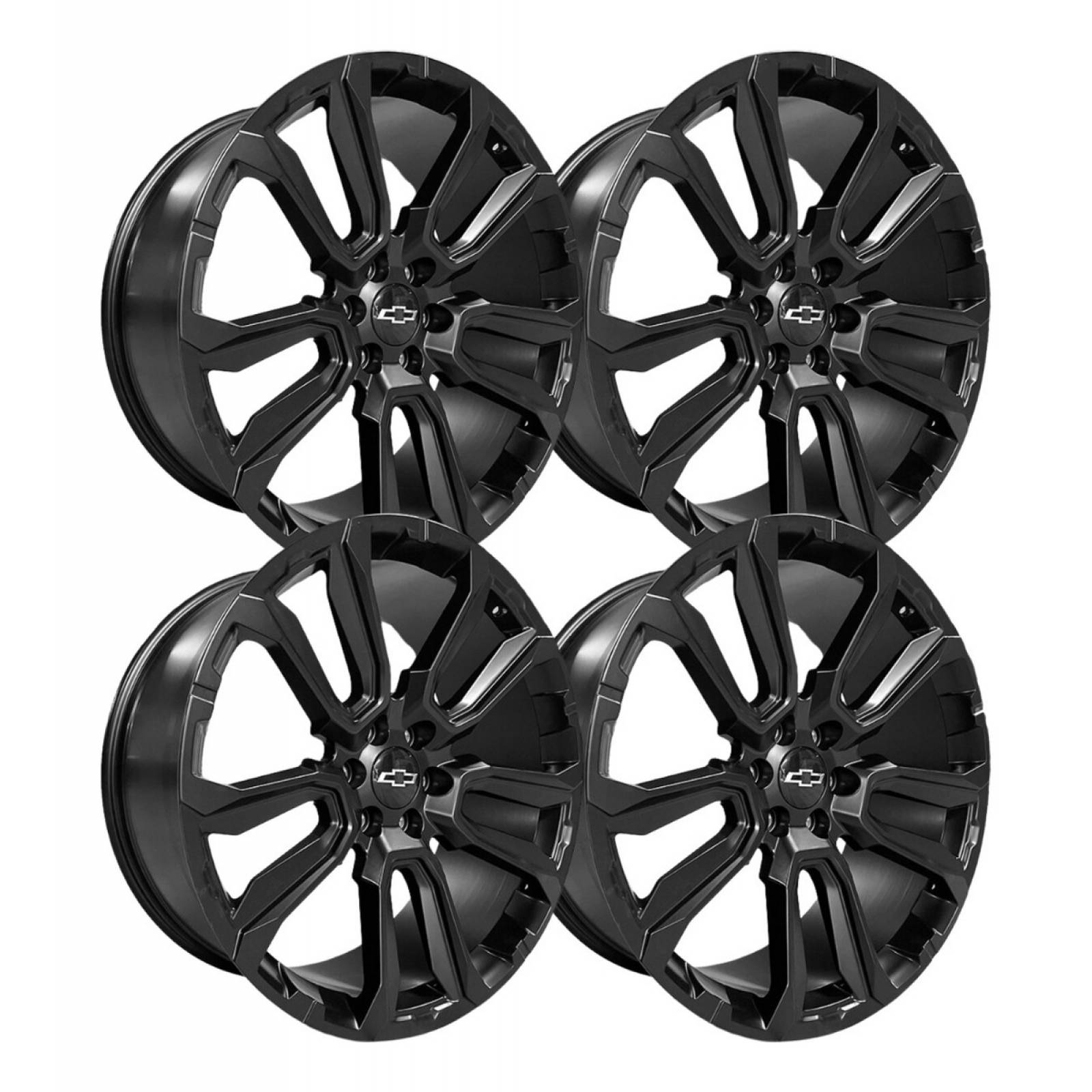 4 Rines Black Matte 22 6X139.7 Chevrolet Silverado 1500