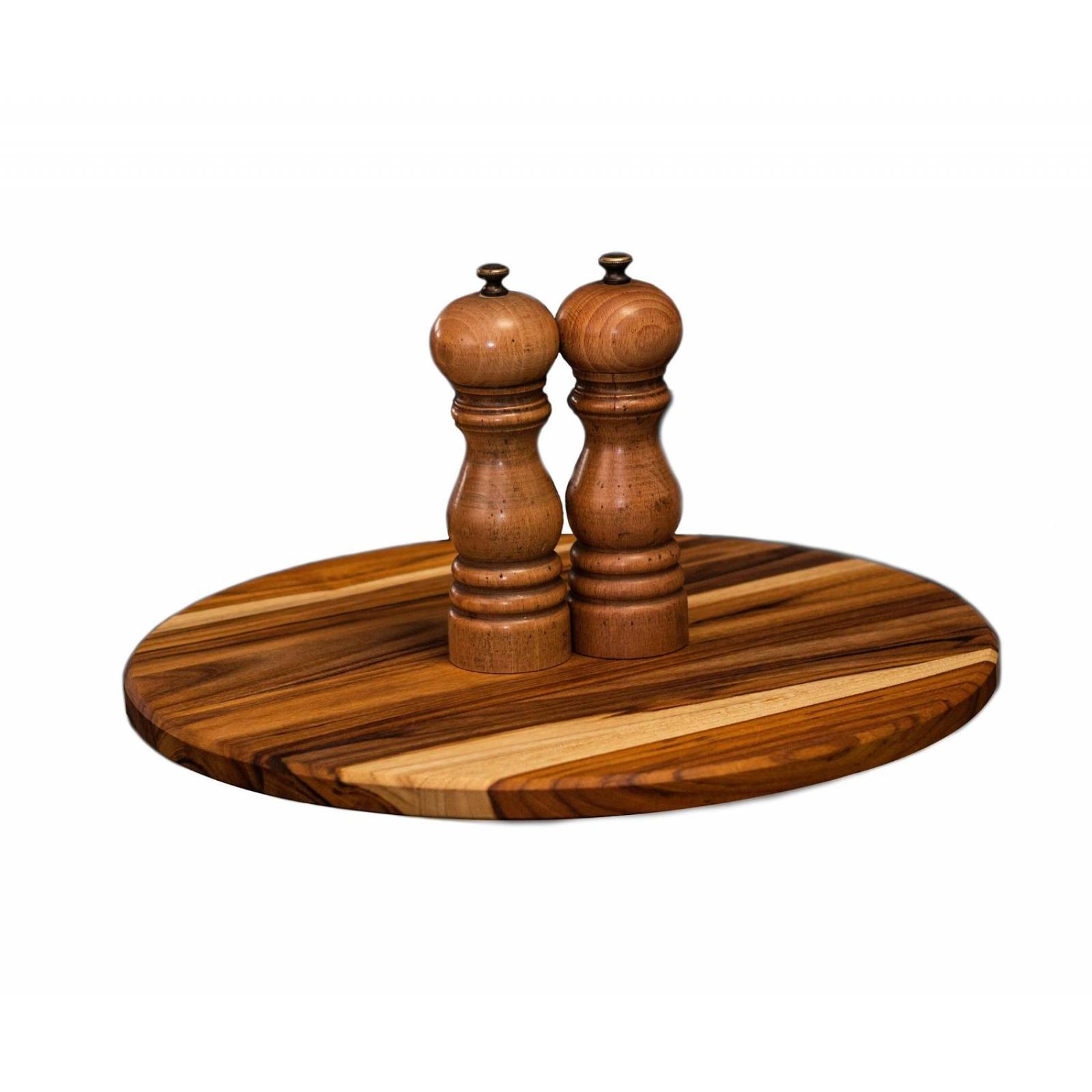 Lazy Susan Madera de Teca 3Bros, Plato Giratorio Condimentos 