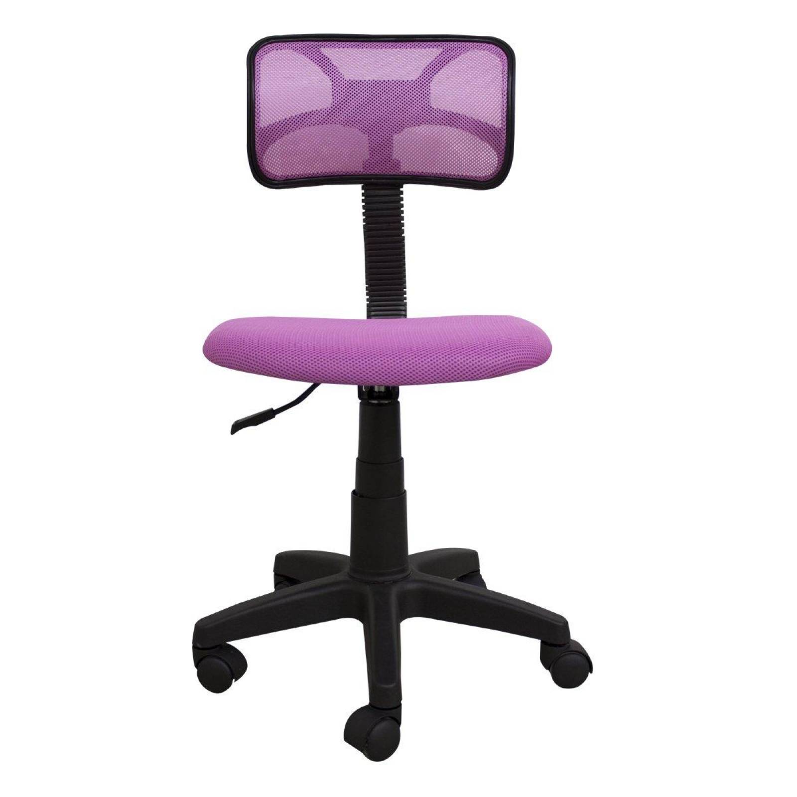 Silla De Oficina con Altura Ajustable Color Rosa de Base Estrella 