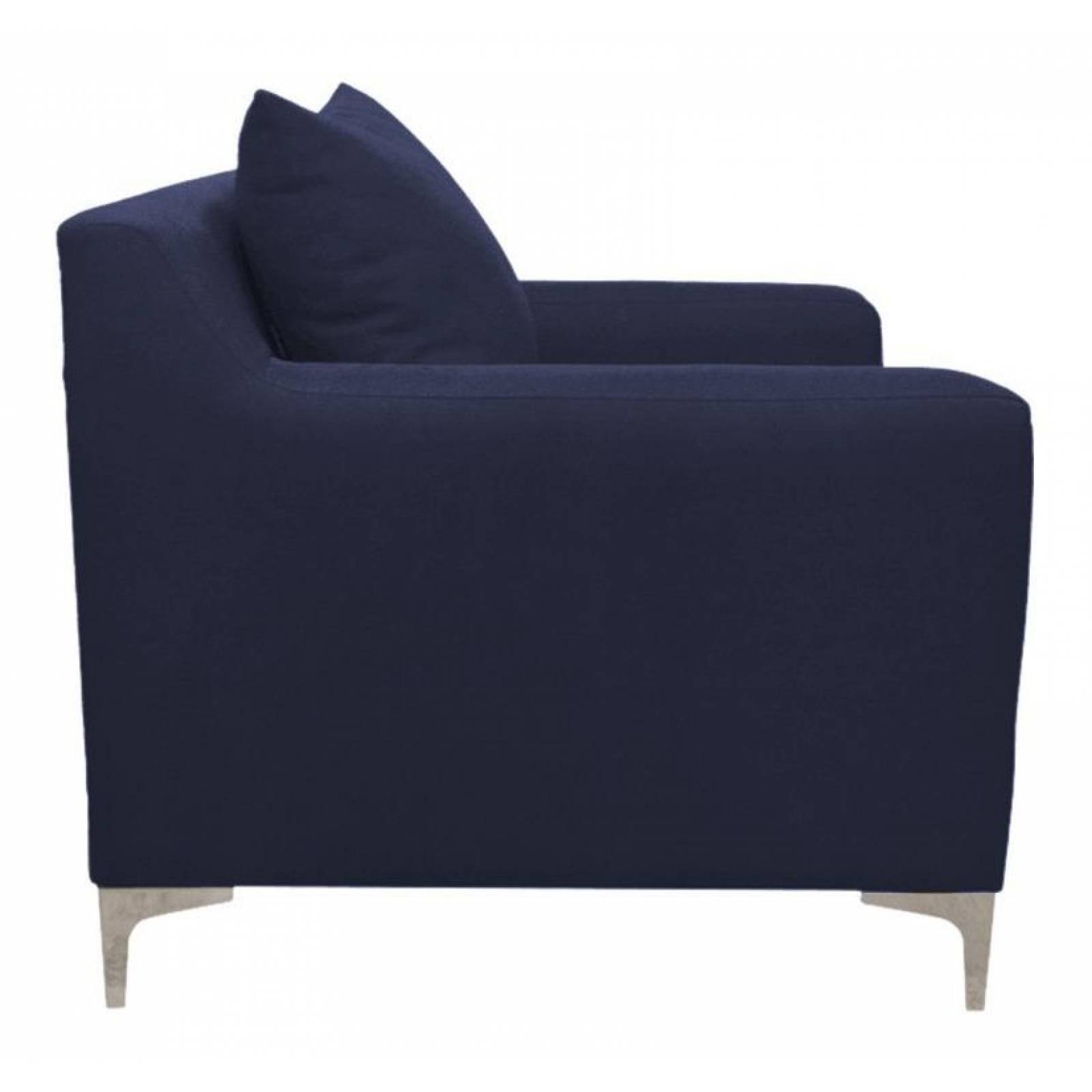 Sillón Derby SofaMatch, Tela Quantum, Patas Natural Blue